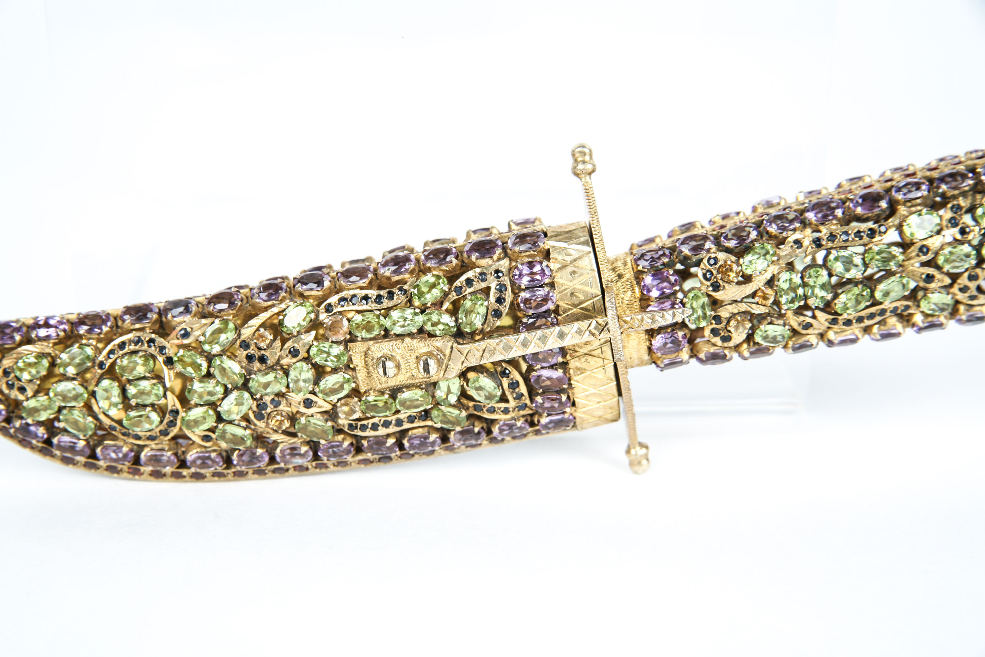 Vintage 870 Silver Jewel Encrusted Dagger