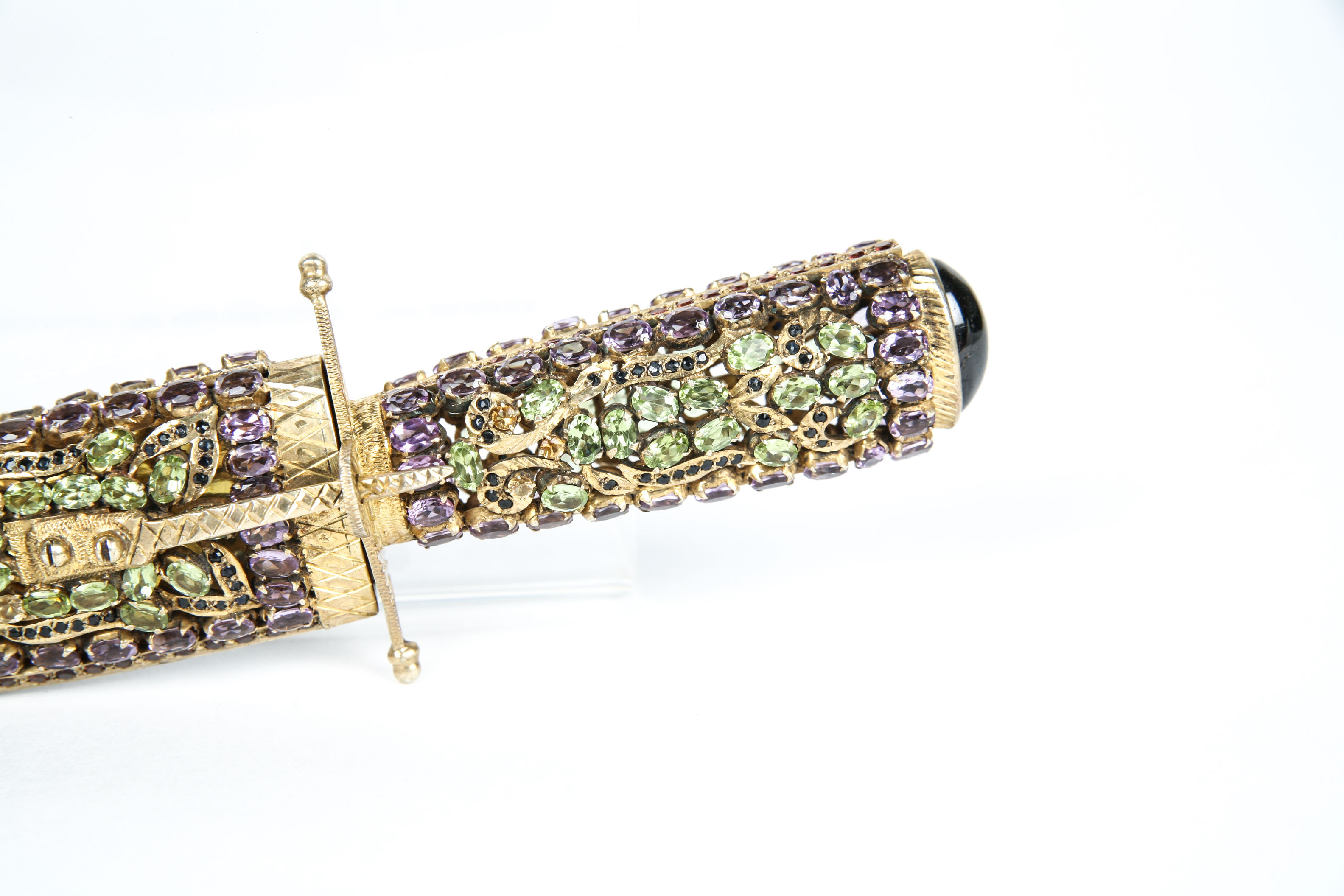 Vintage 870 Silver Jewel Encrusted Dagger