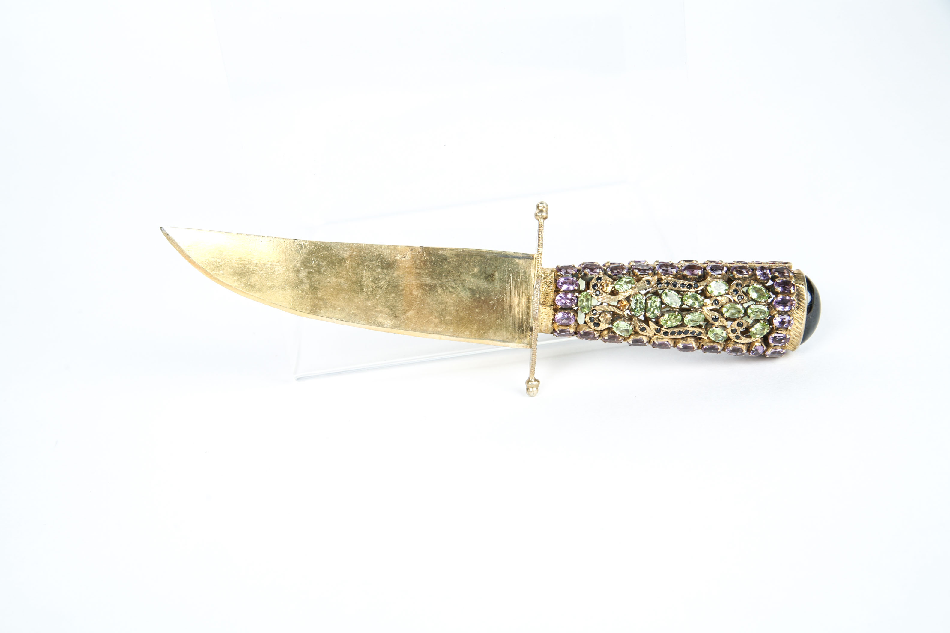Vintage 870 Silver Jewel Encrusted Dagger