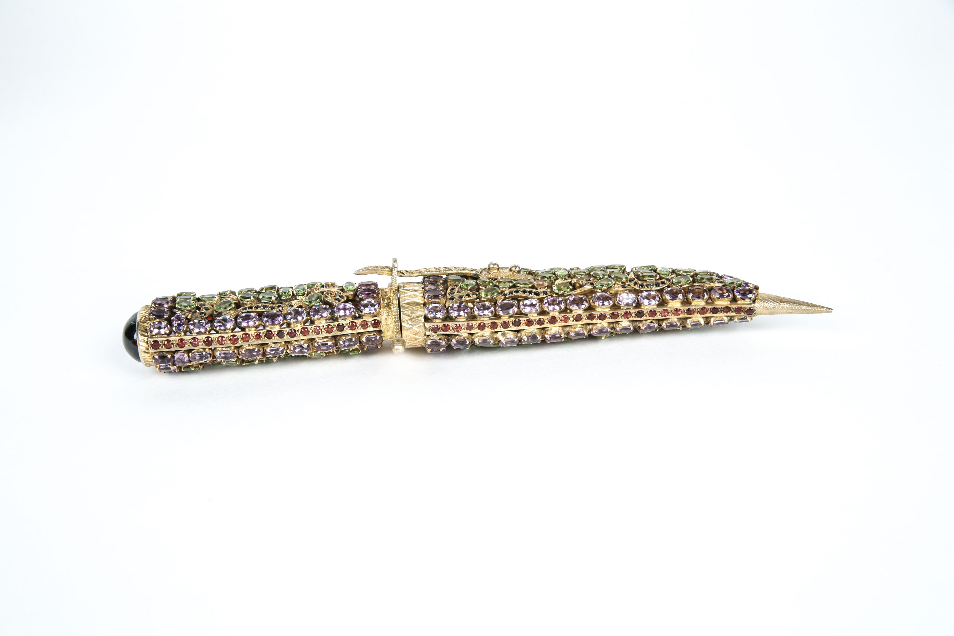Vintage 870 Silver Jewel Encrusted Dagger
