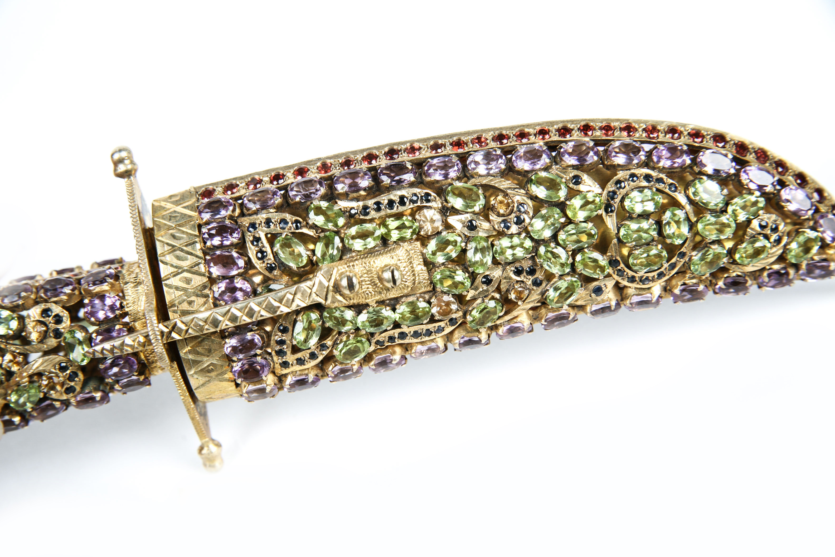 Vintage 870 Silver Jewel Encrusted Dagger