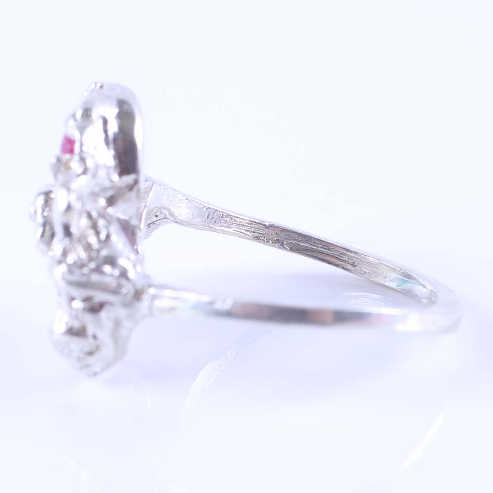 Sterling Silver Watermelon Tourmaline and Ruby Ring