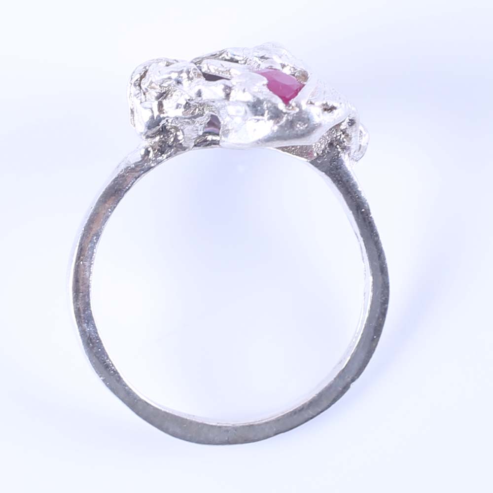 Sterling Silver Watermelon Tourmaline and Ruby Ring