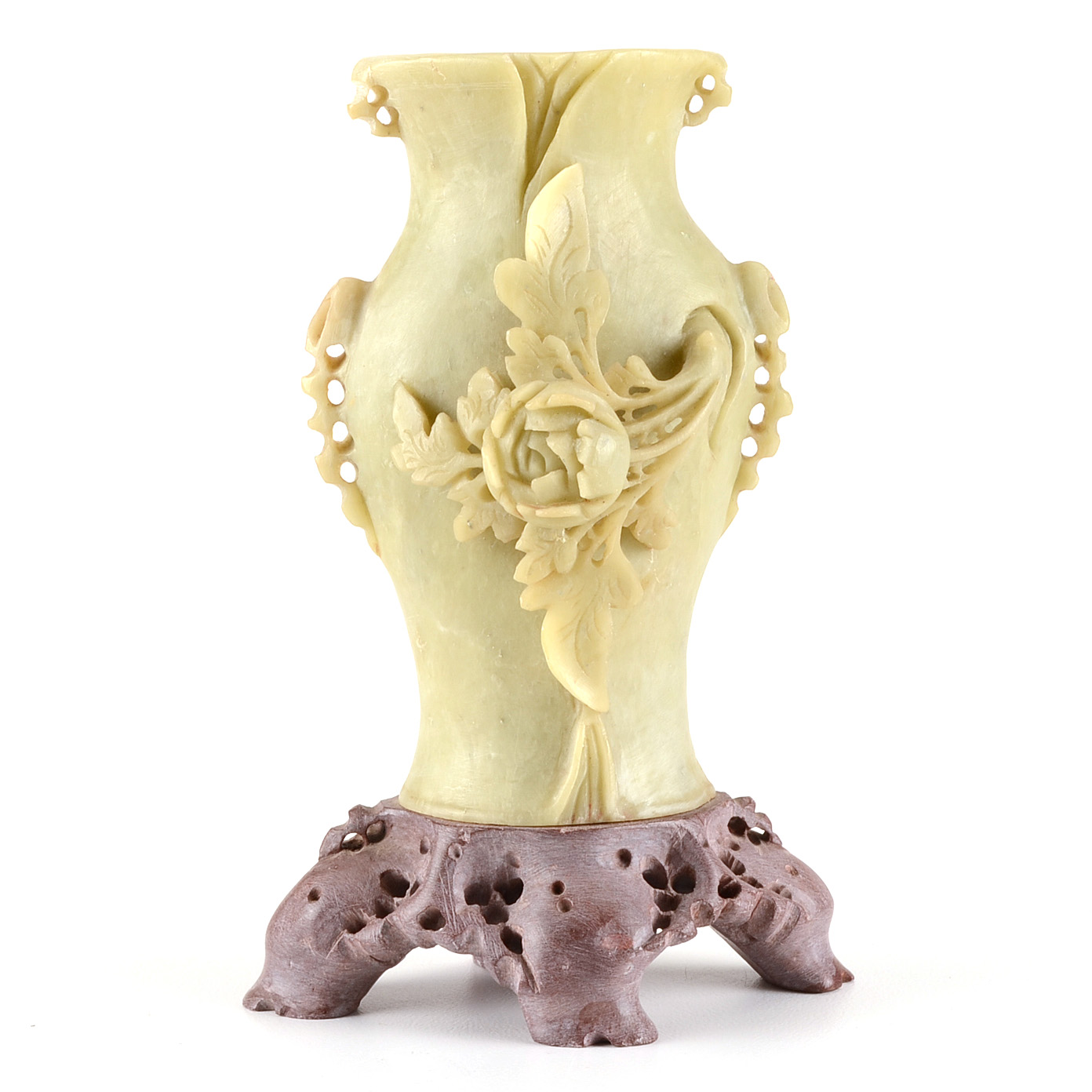 Chinese Carved Soapstone Vase