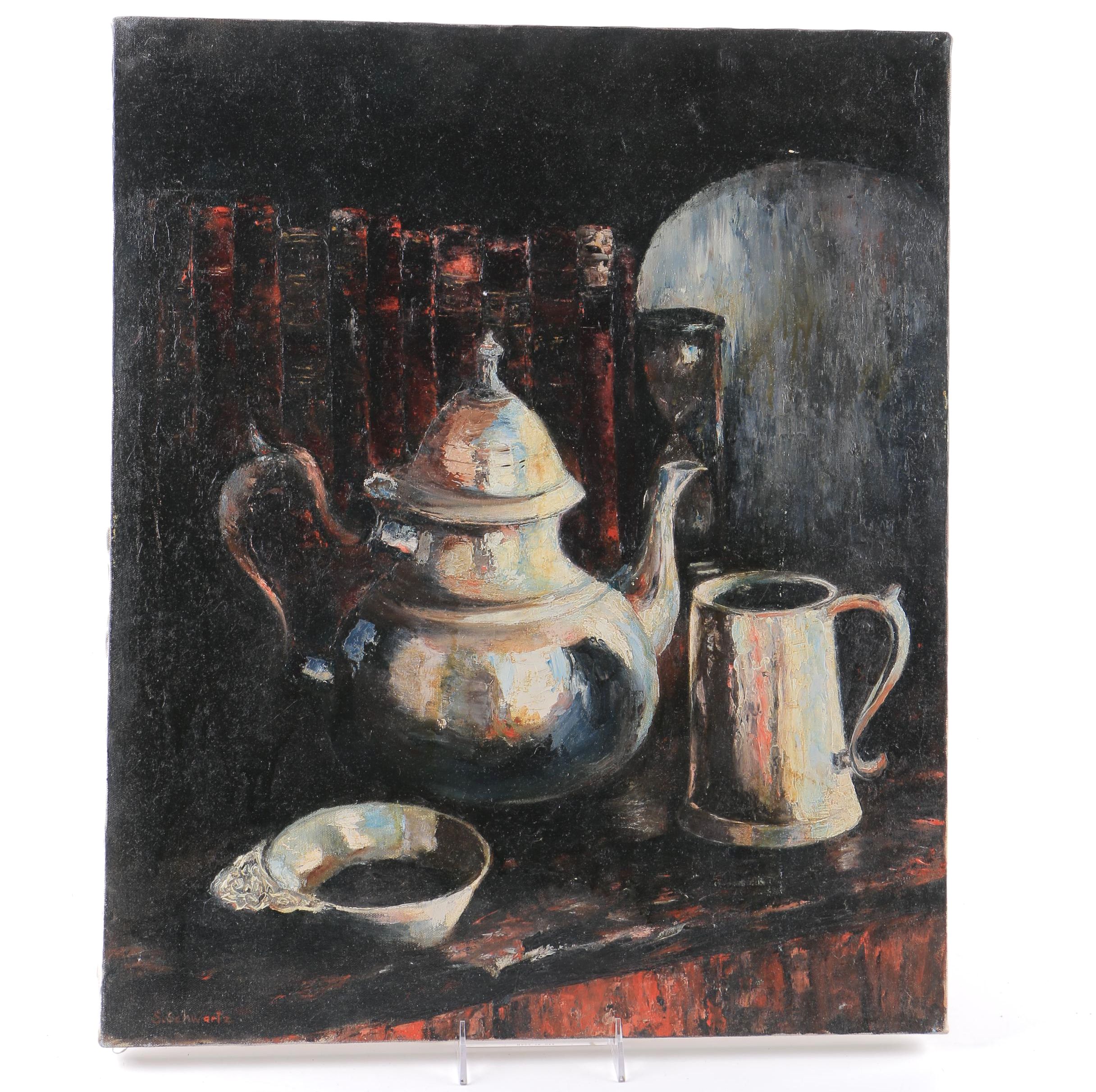 Shirley Schwartz Oil Painting on Canvas of Still Life