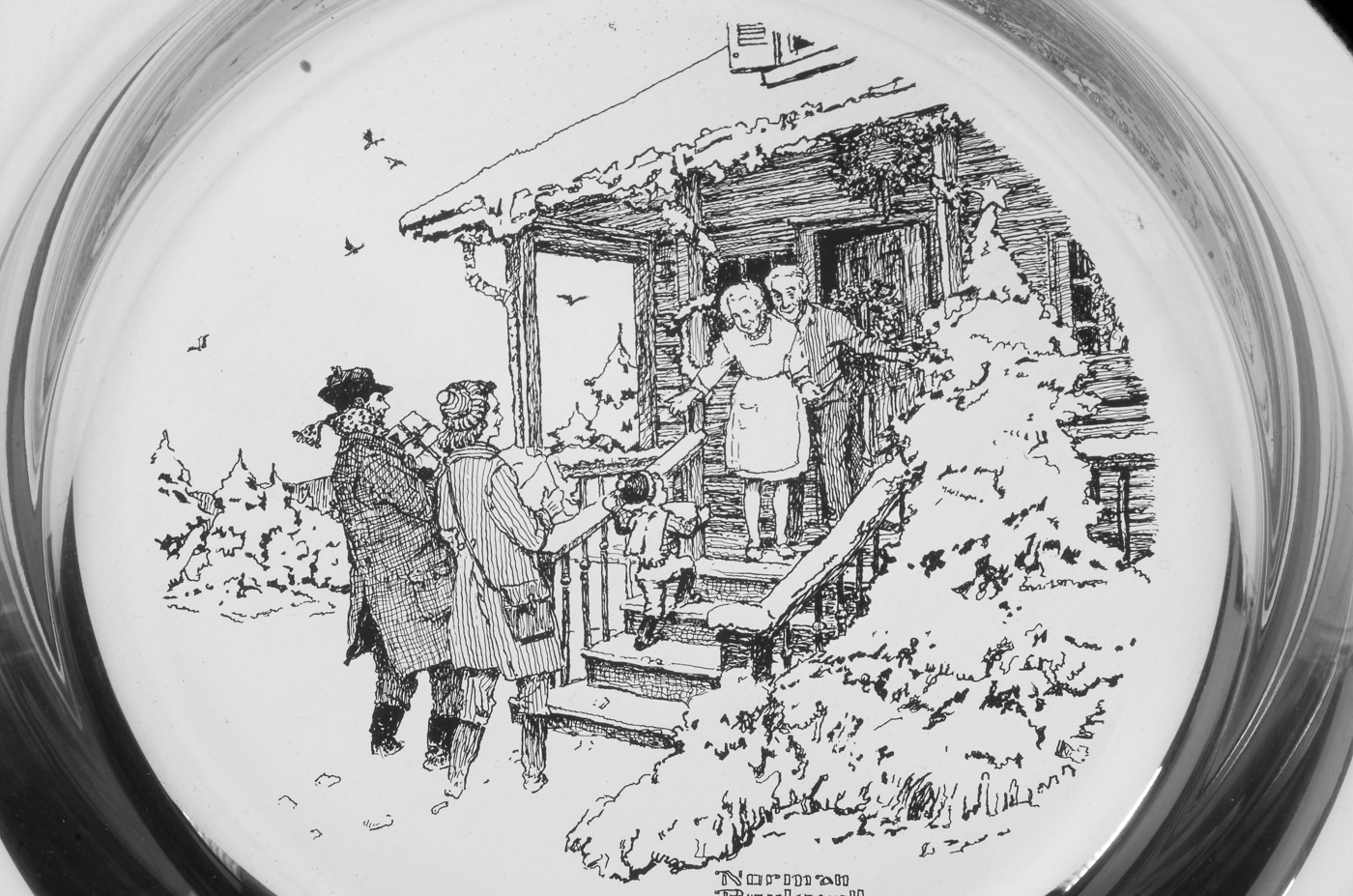 1975 Sterling Silver "Home for Christmas" Plate by N. Rockwell