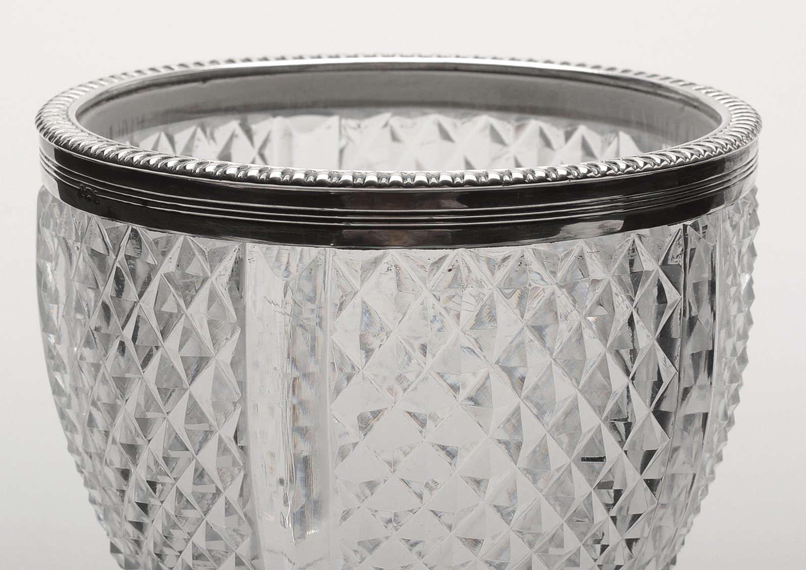 Two Crystal Sugar Bowls with Sterling Silver Lids