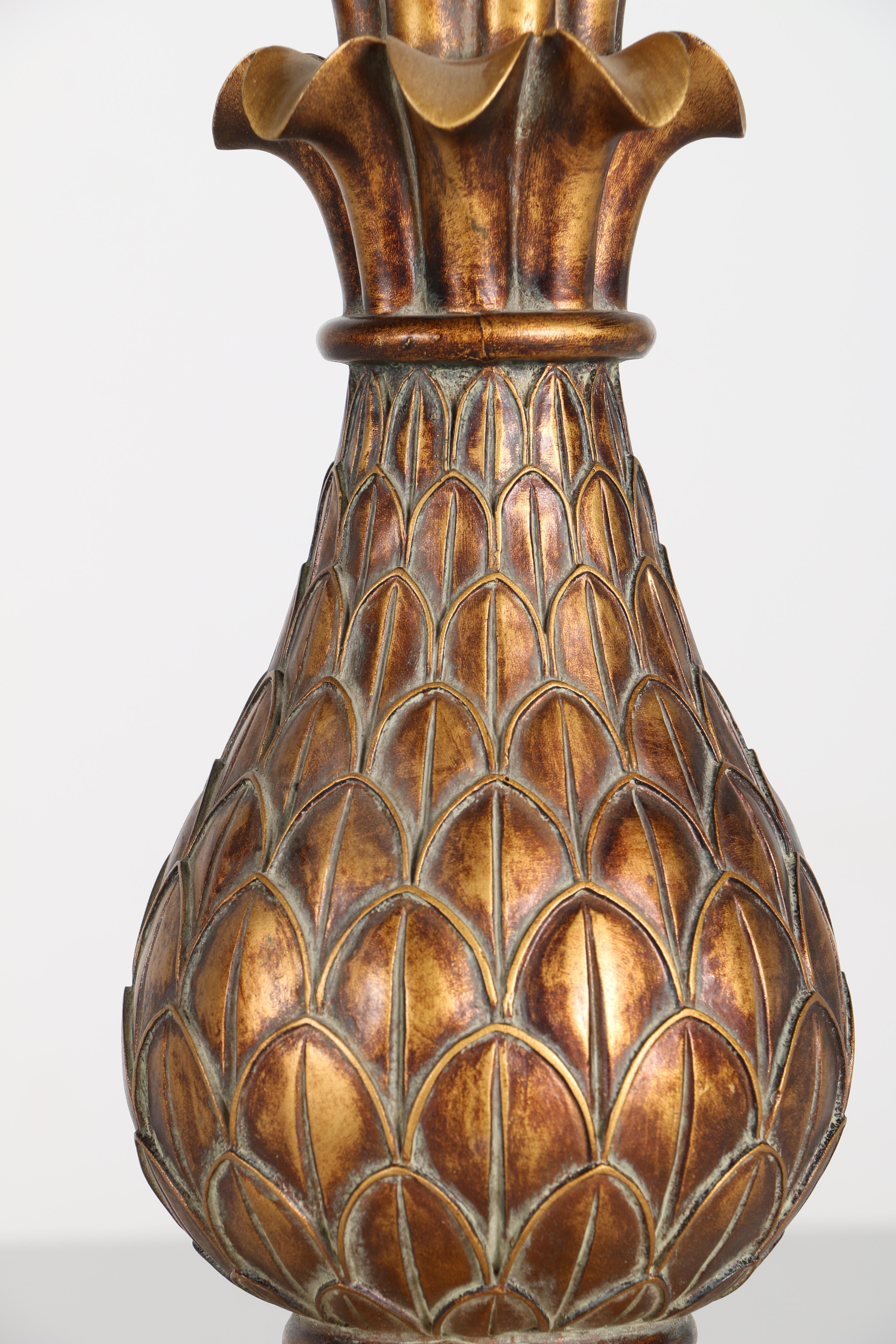 Gold Tone Pineapple Table Lamp