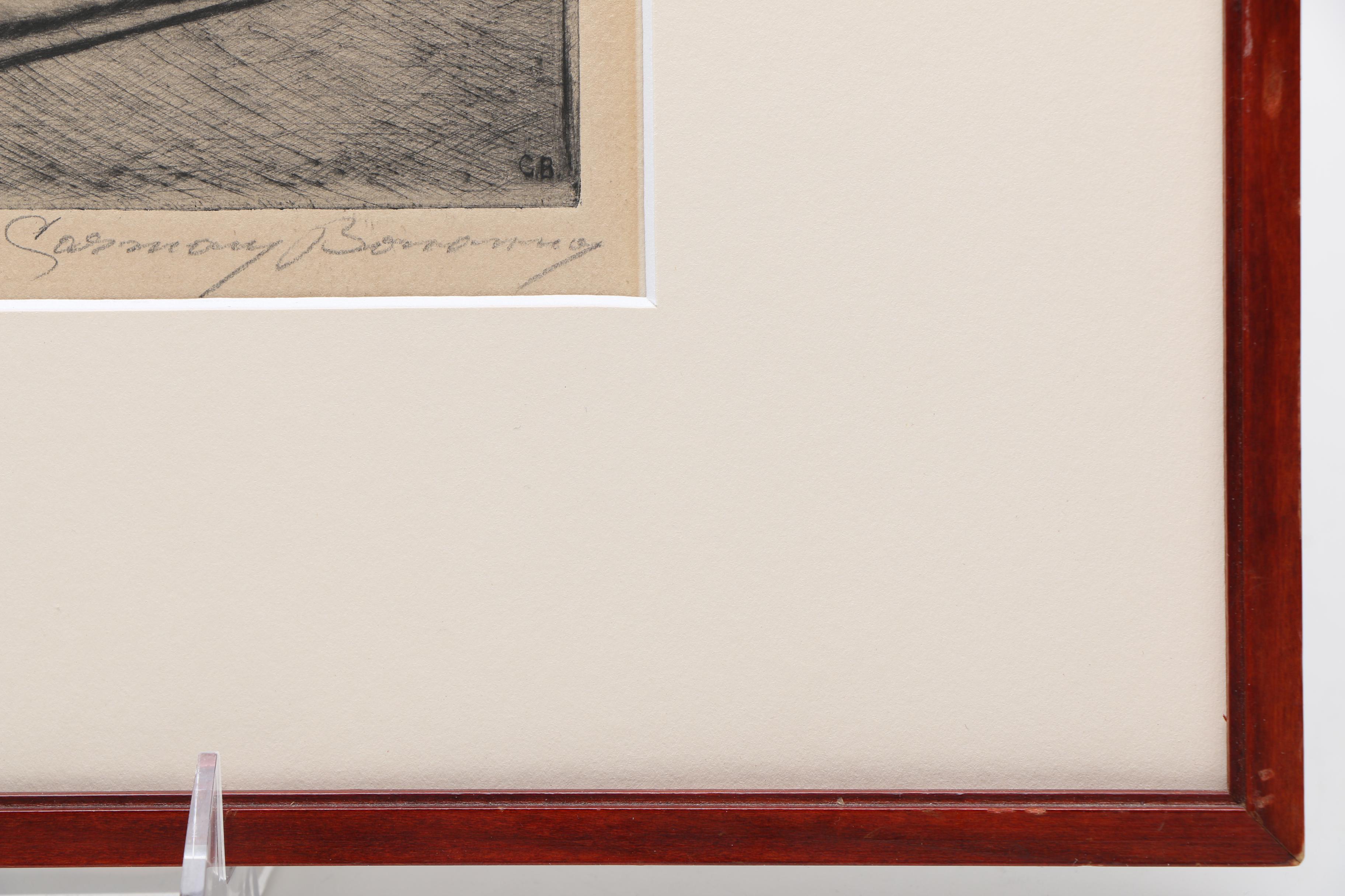 Carman Bonanno Drypoint Etching "Washington Square"