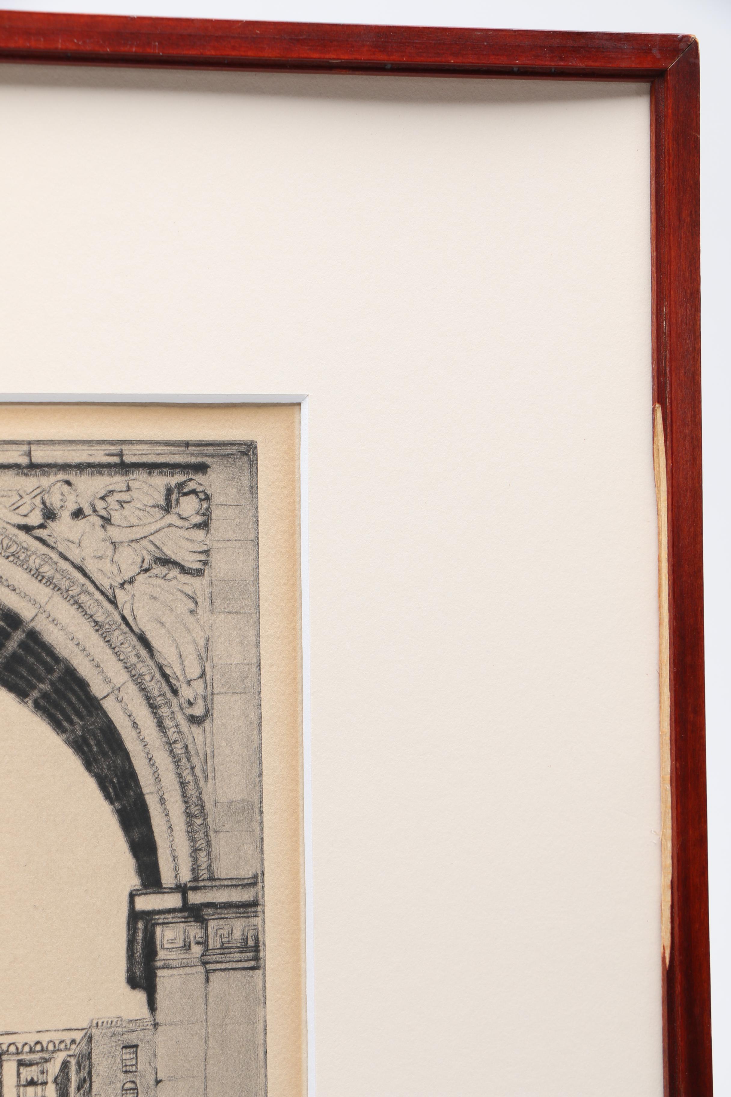 Carman Bonanno Drypoint Etching "Washington Square"