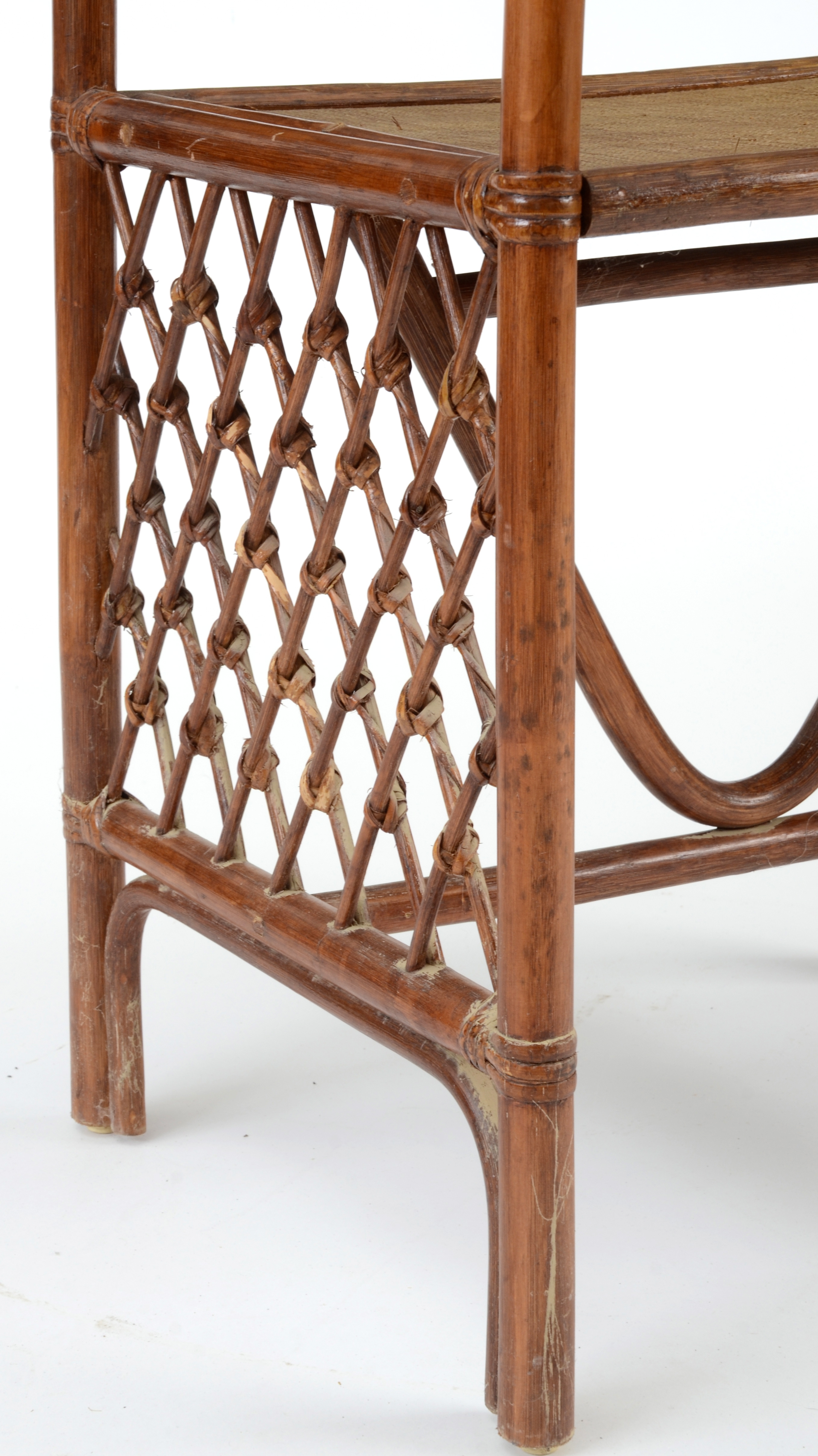 Glass-Top Rattan Table with Chairs