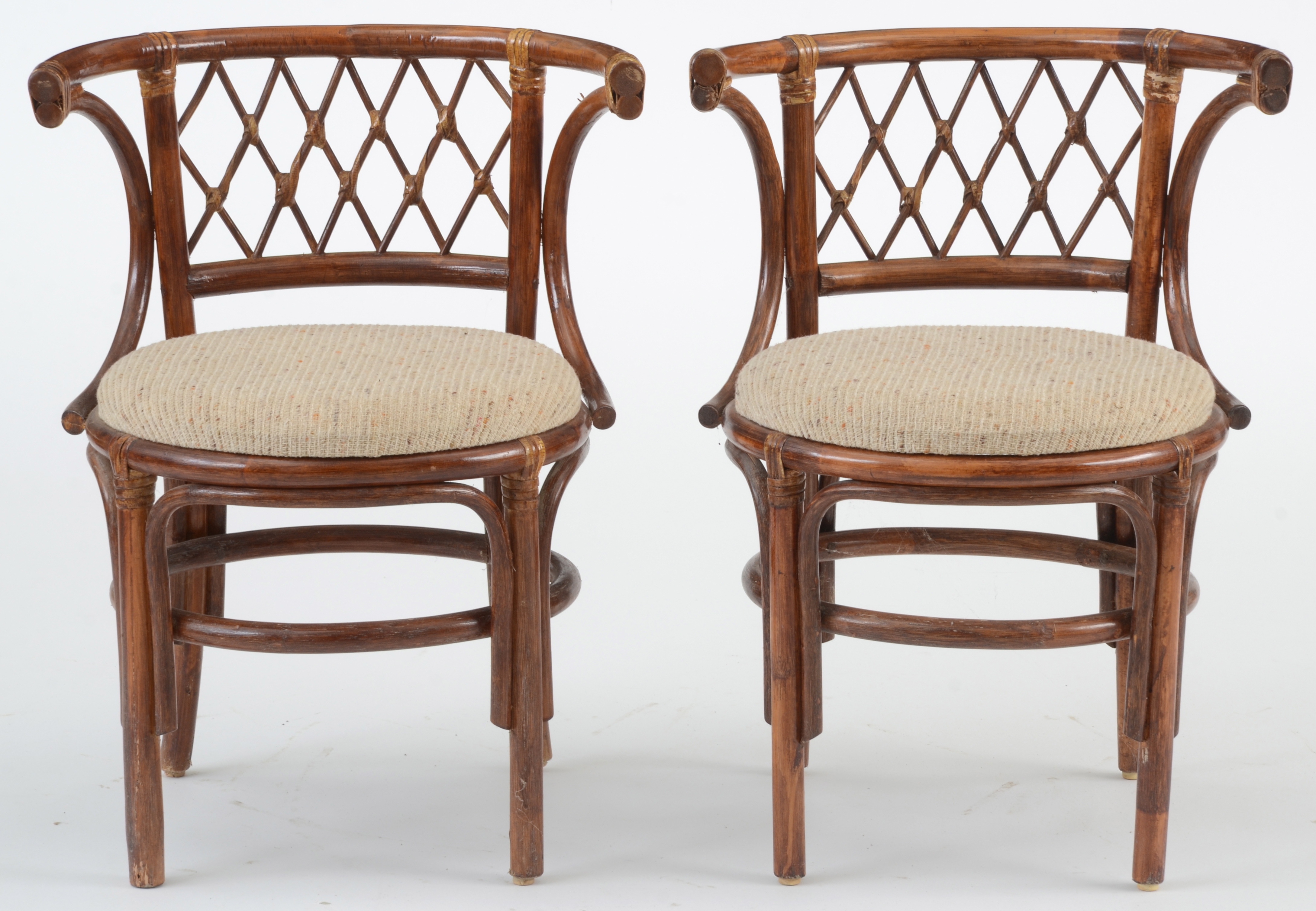 Glass-Top Rattan Table with Chairs