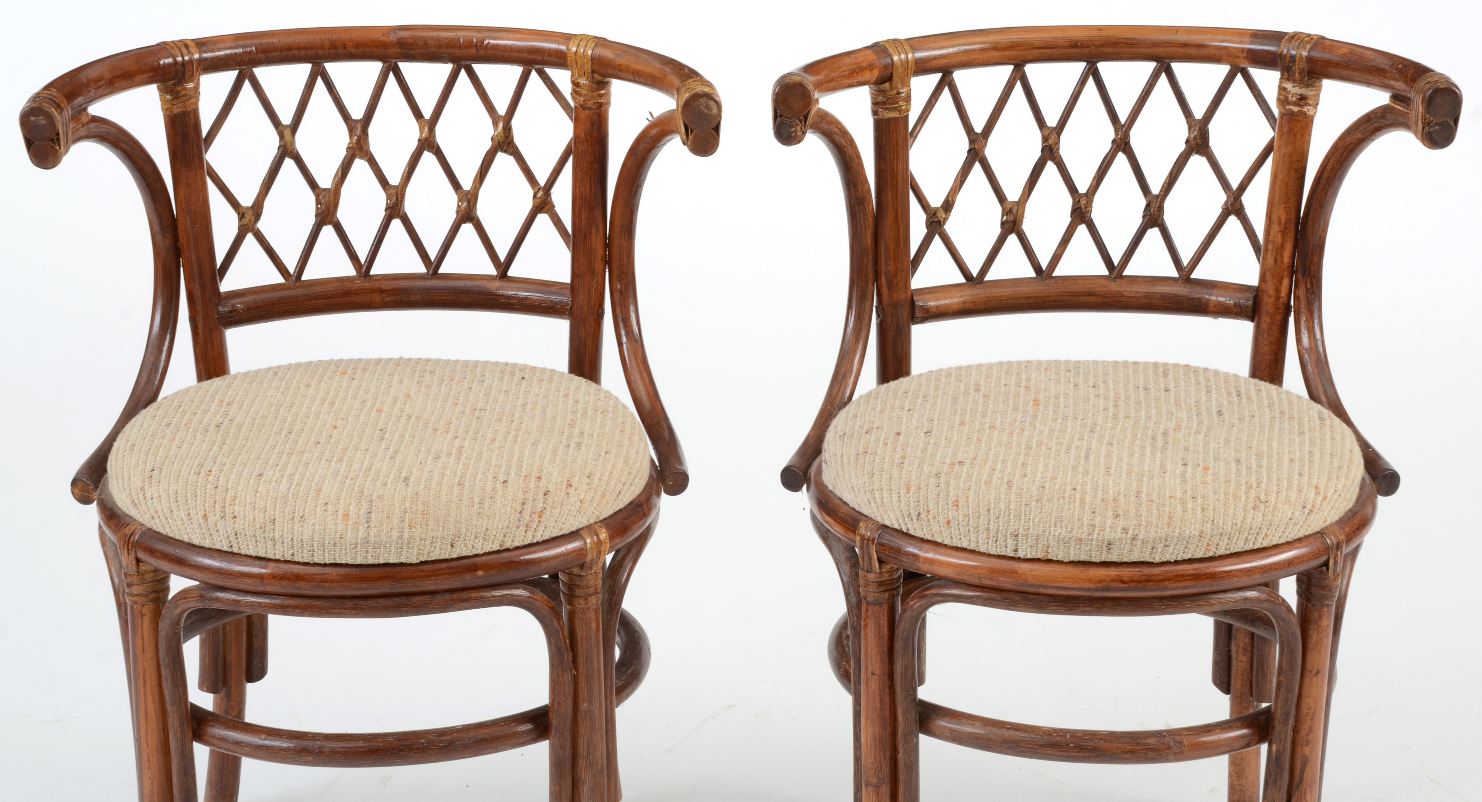 Glass-Top Rattan Table with Chairs