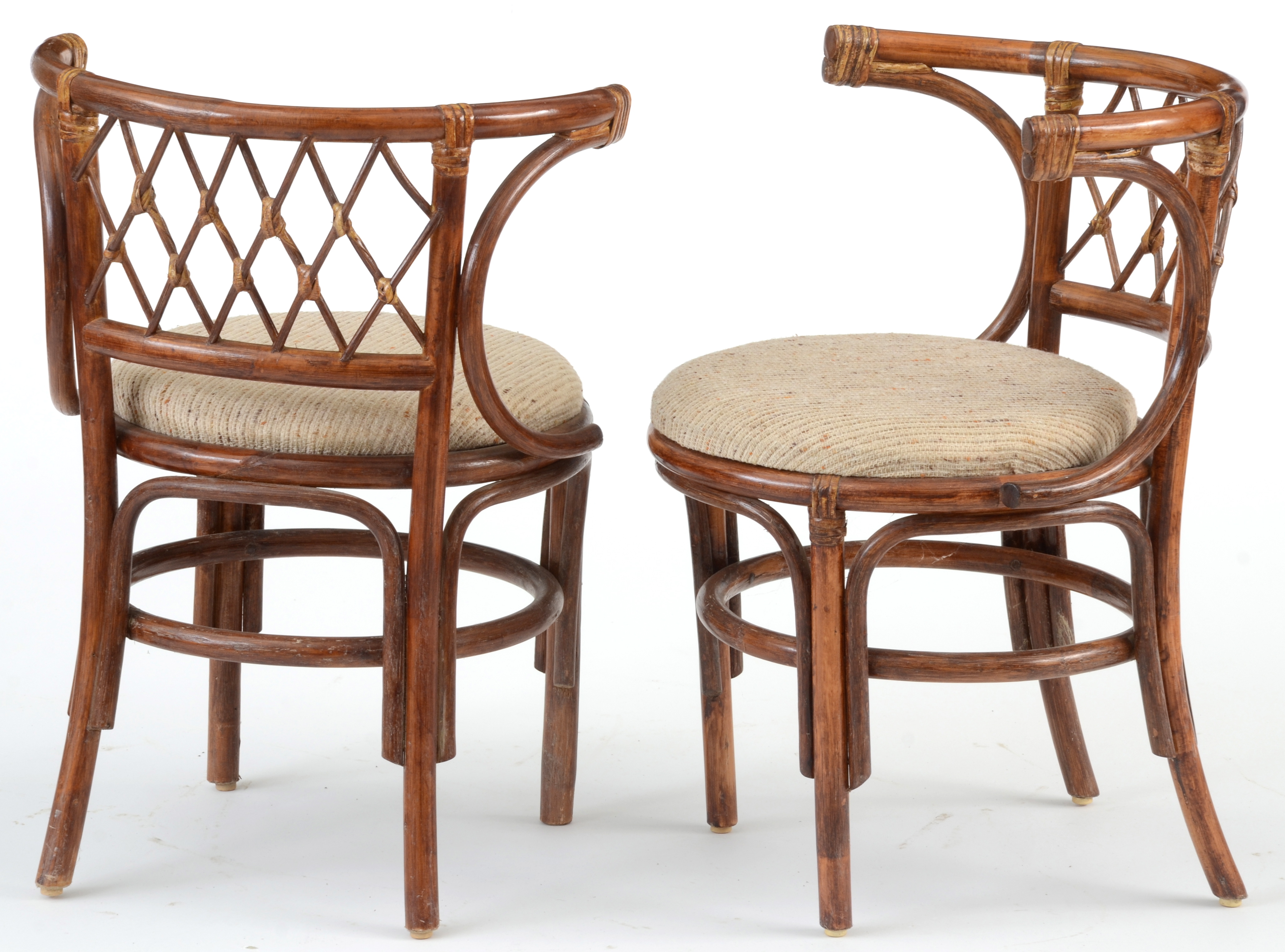 Glass-Top Rattan Table with Chairs