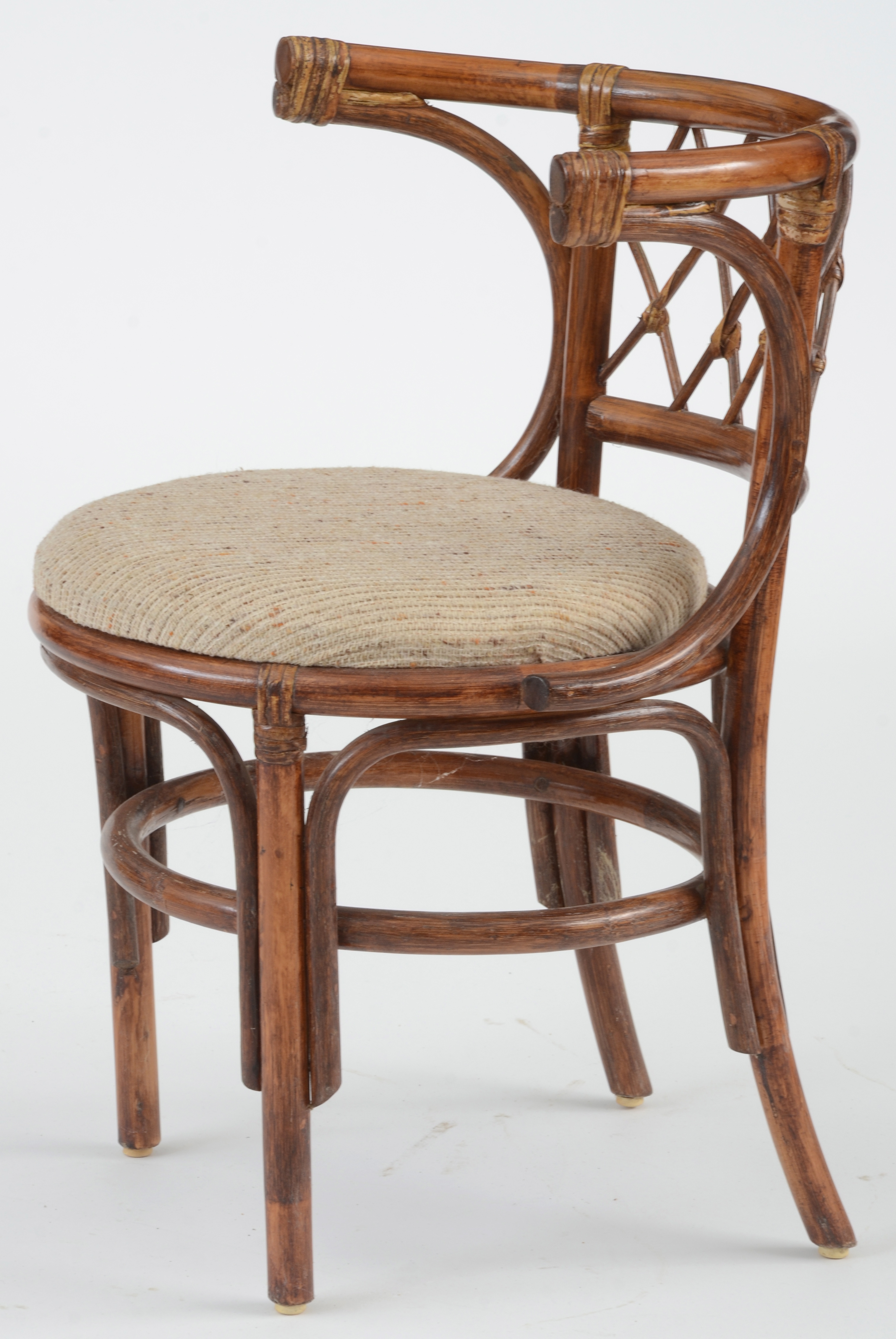 Glass-Top Rattan Table with Chairs