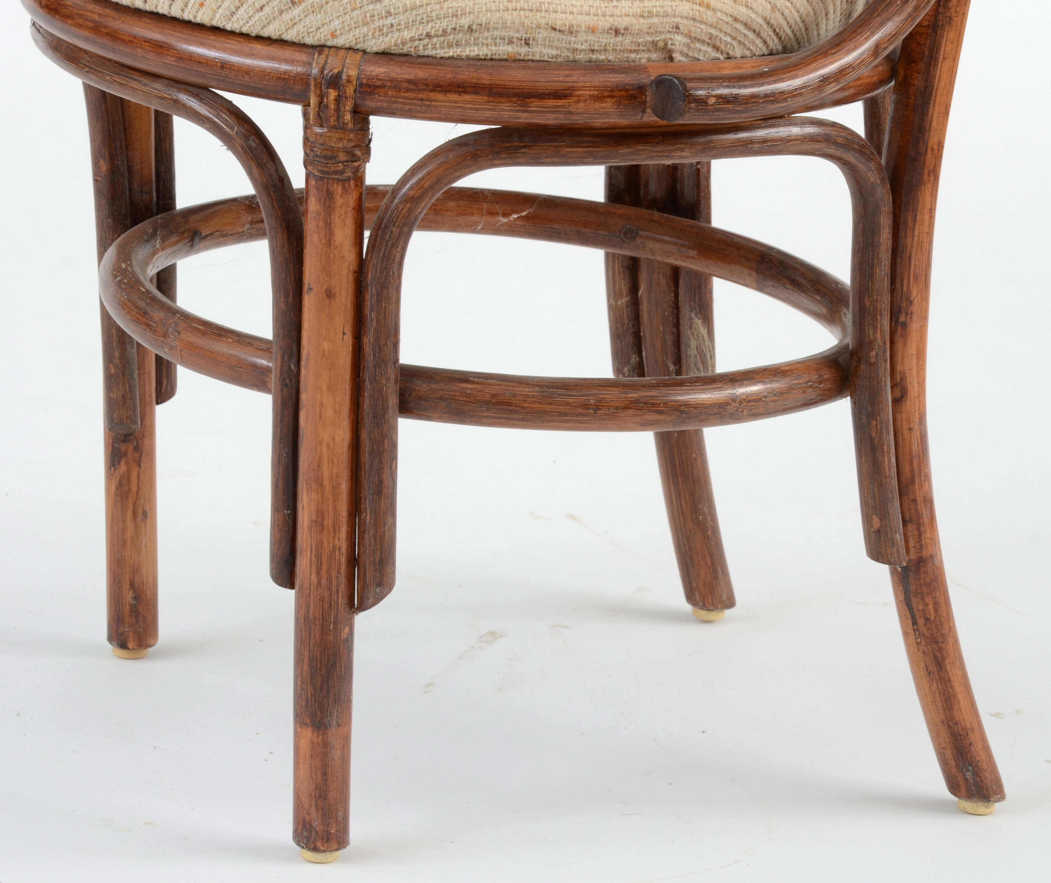 Glass-Top Rattan Table with Chairs