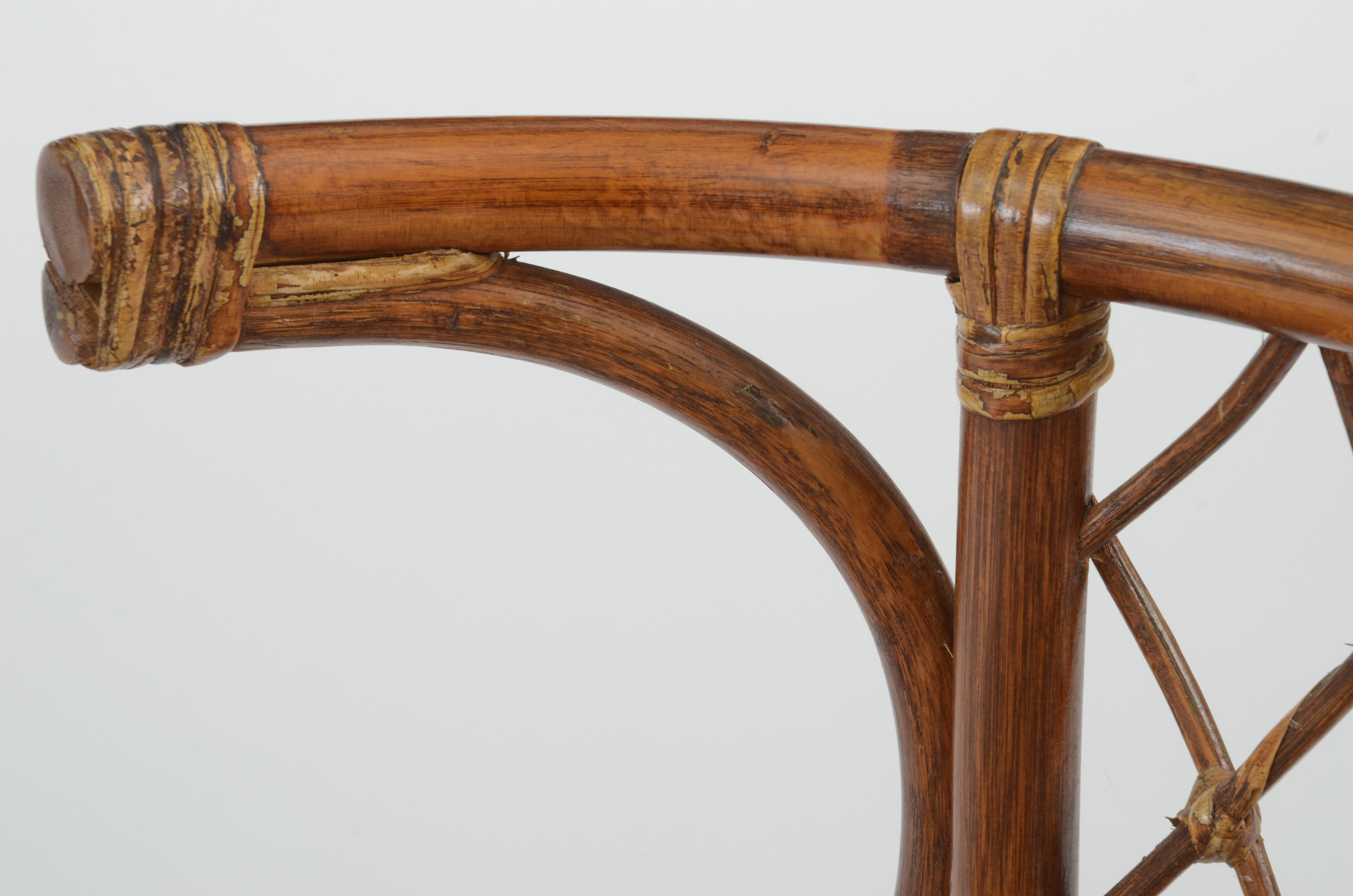 Glass-Top Rattan Table with Chairs