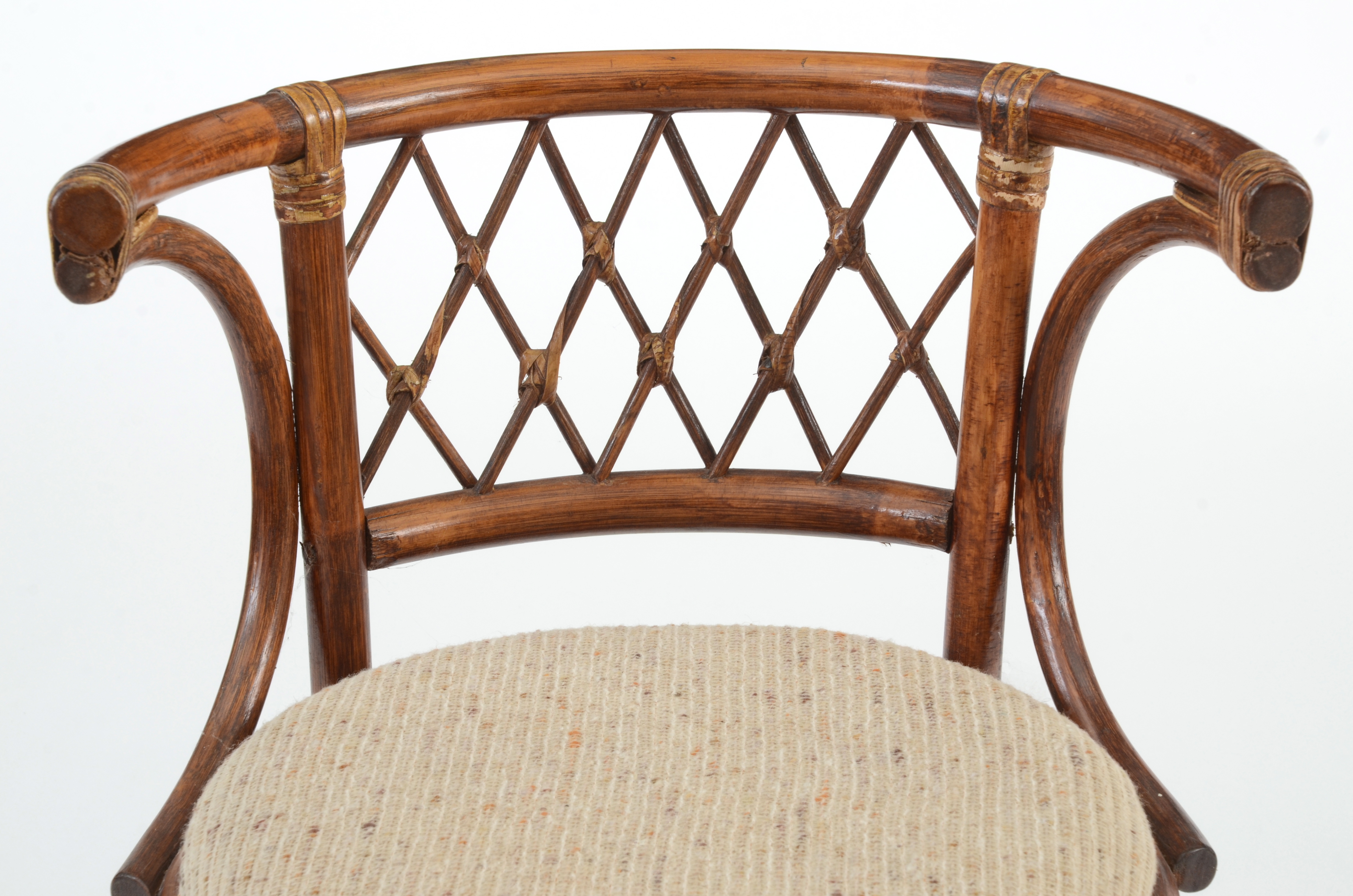 Glass-Top Rattan Table with Chairs