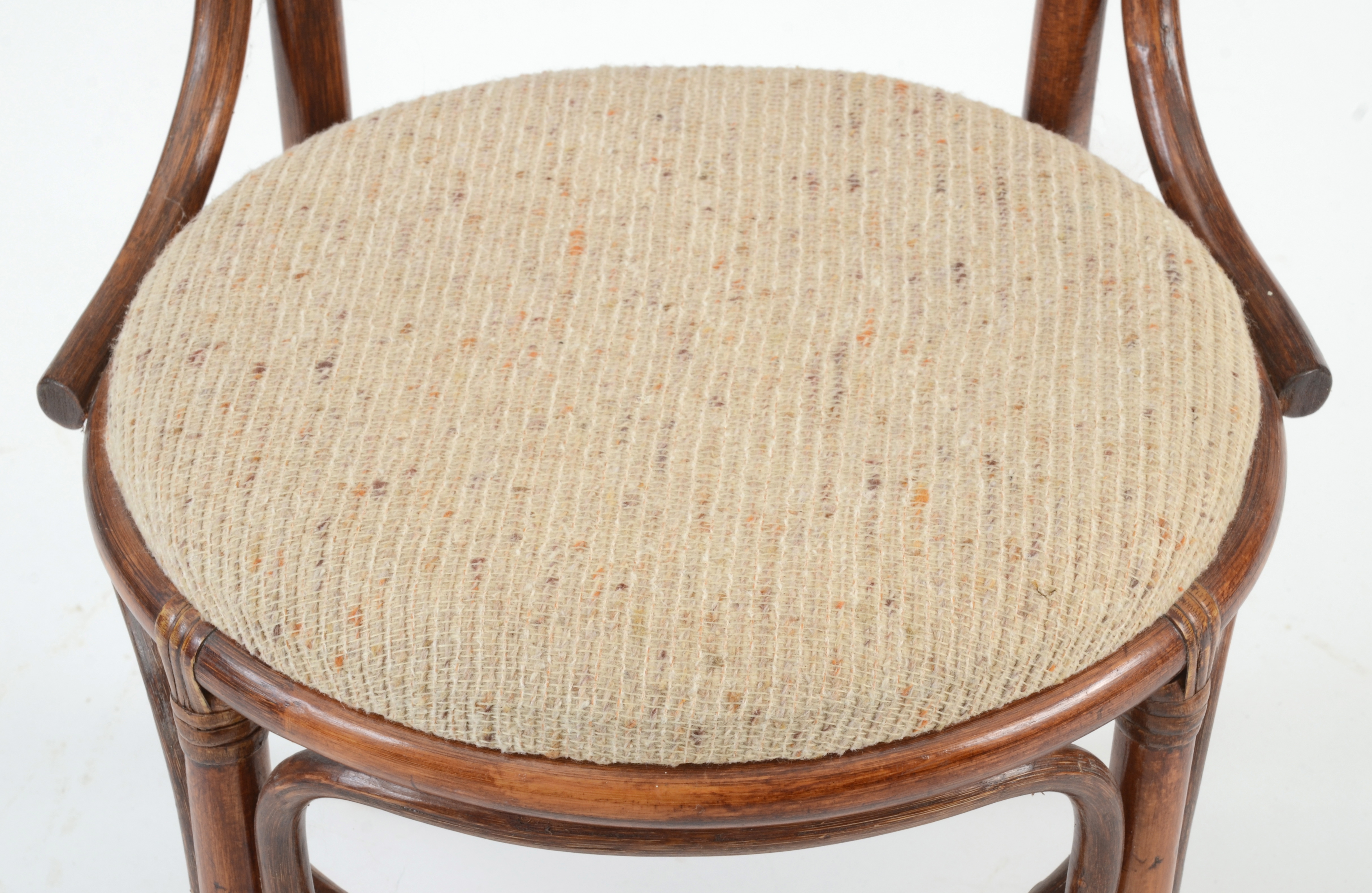 Glass-Top Rattan Table with Chairs