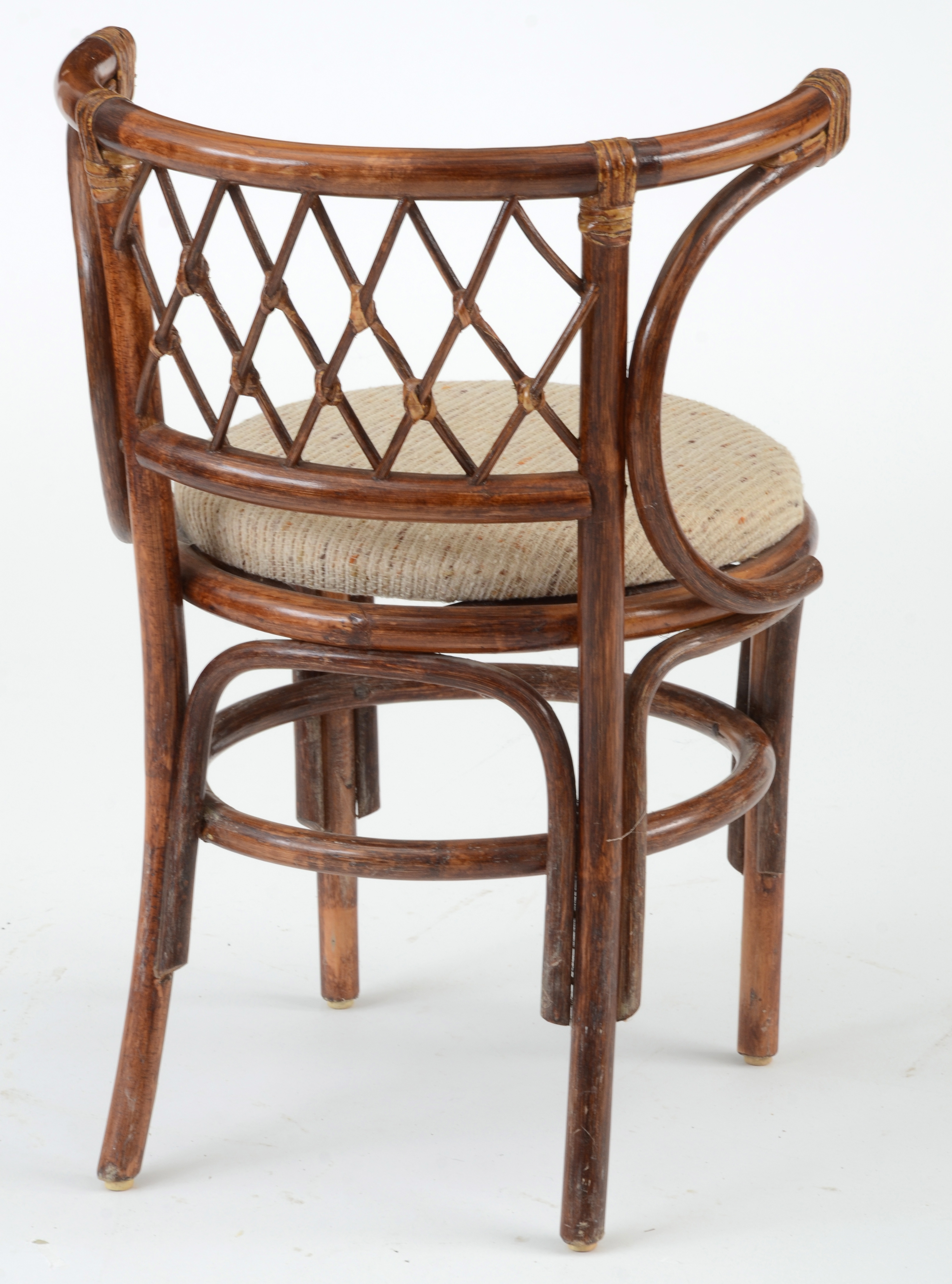 Glass-Top Rattan Table with Chairs