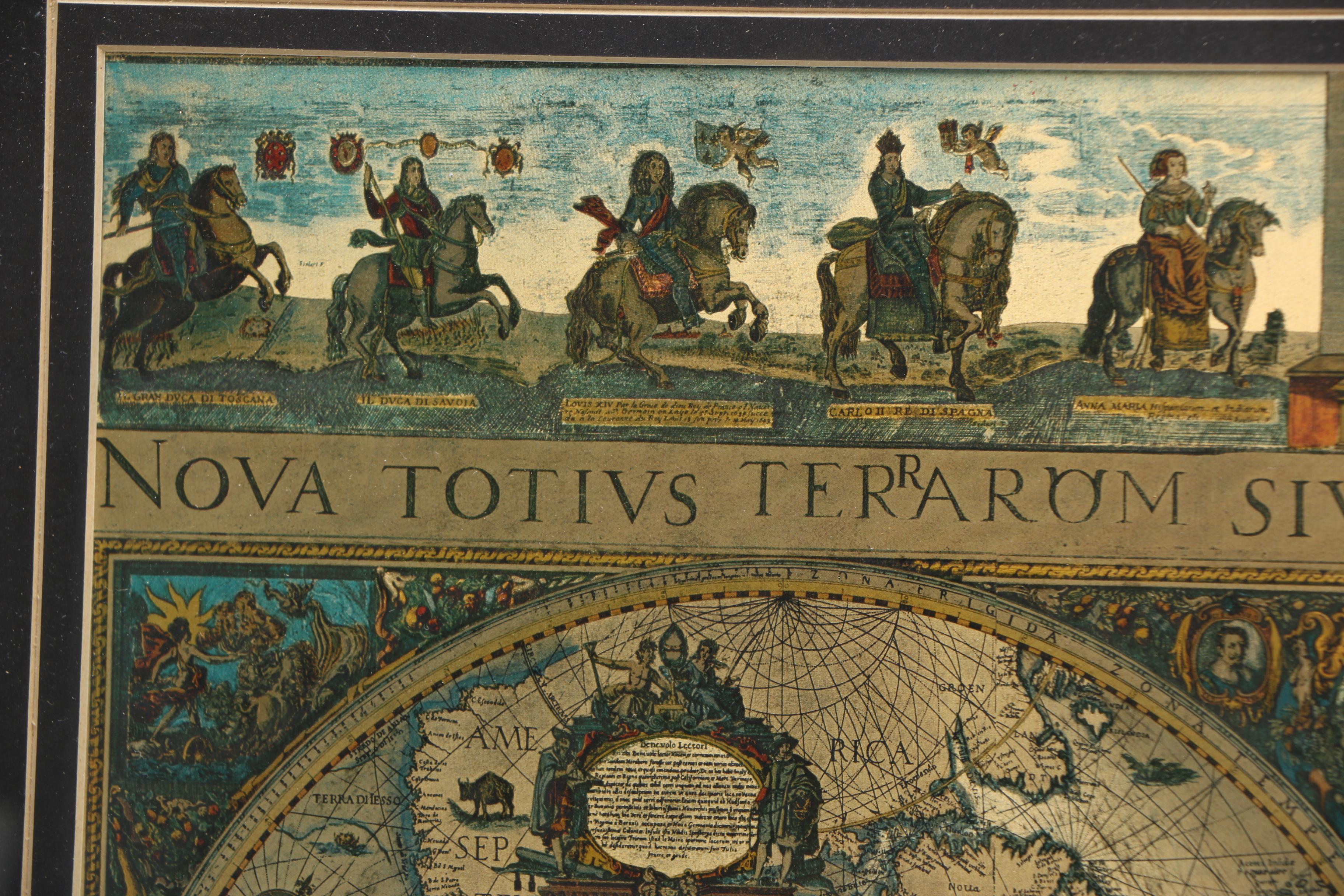 Wychwood Blaeu Offset Lithograph on Fabric of World Map