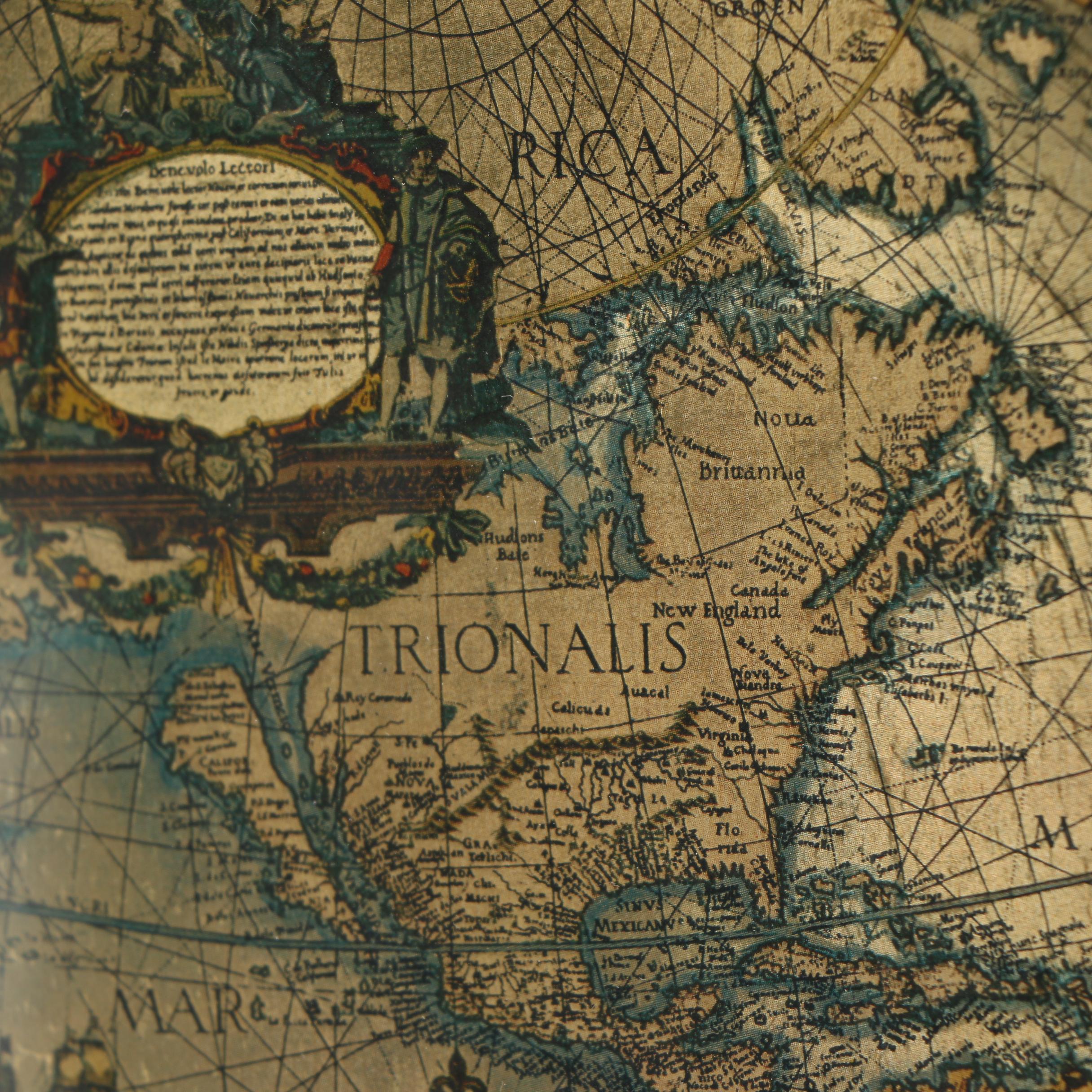 Wychwood Blaeu Offset Lithograph on Fabric of World Map