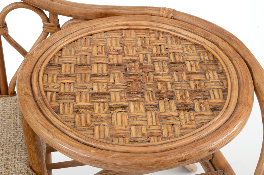 Rattan Phone Table Bench