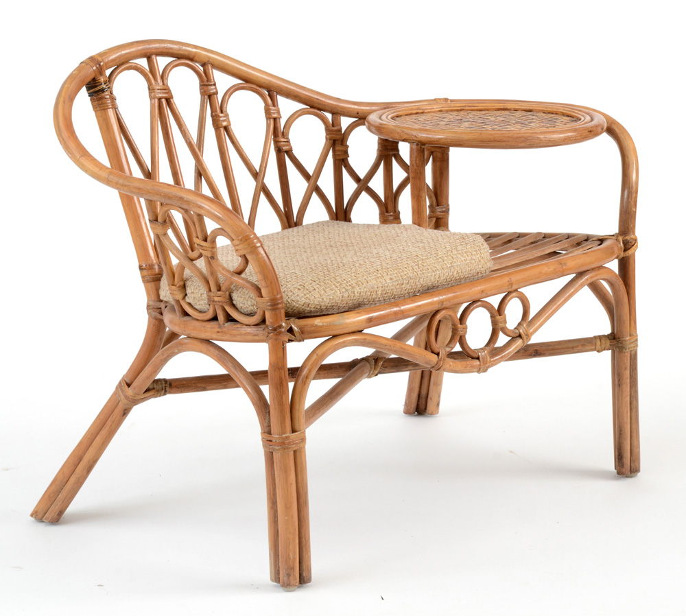 Rattan Phone Table Bench