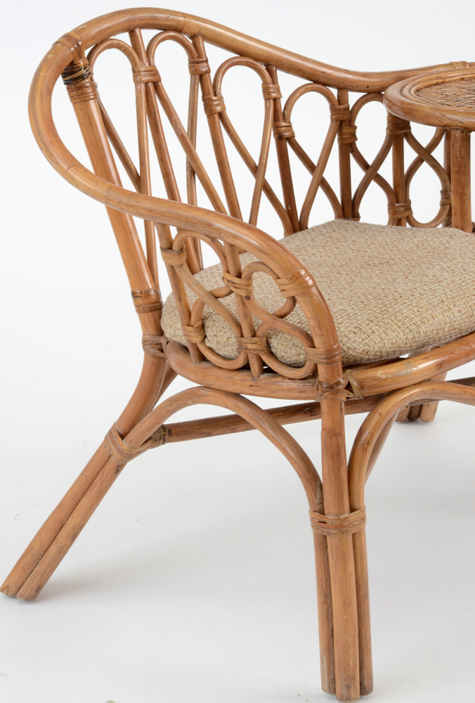 Rattan Phone Table Bench