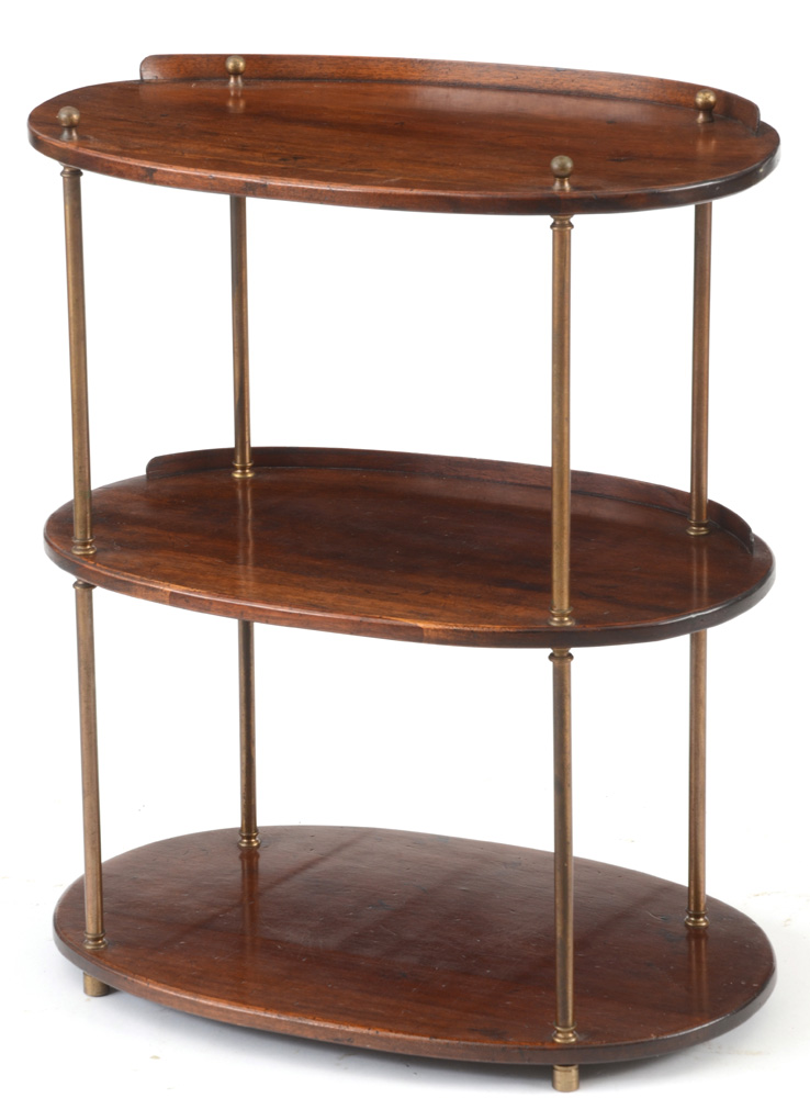 Pair of Solid Mahogany Tiered Oval Tables