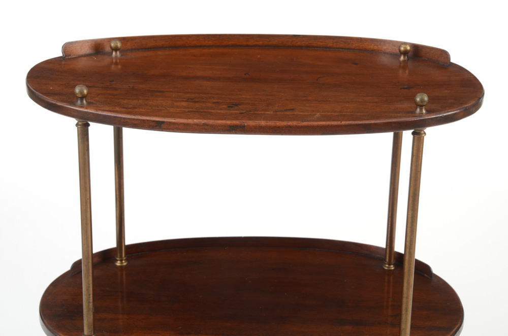 Pair of Solid Mahogany Tiered Oval Tables