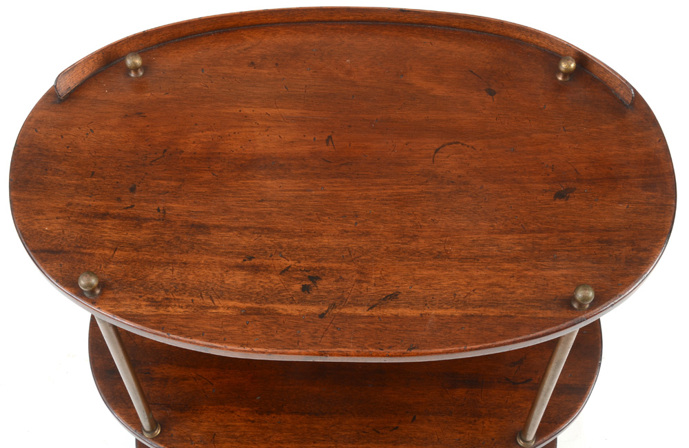 Pair of Solid Mahogany Tiered Oval Tables