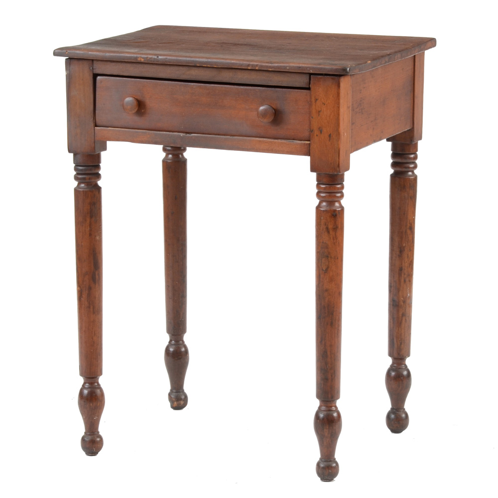 Antique Poplar One Drawer Stand