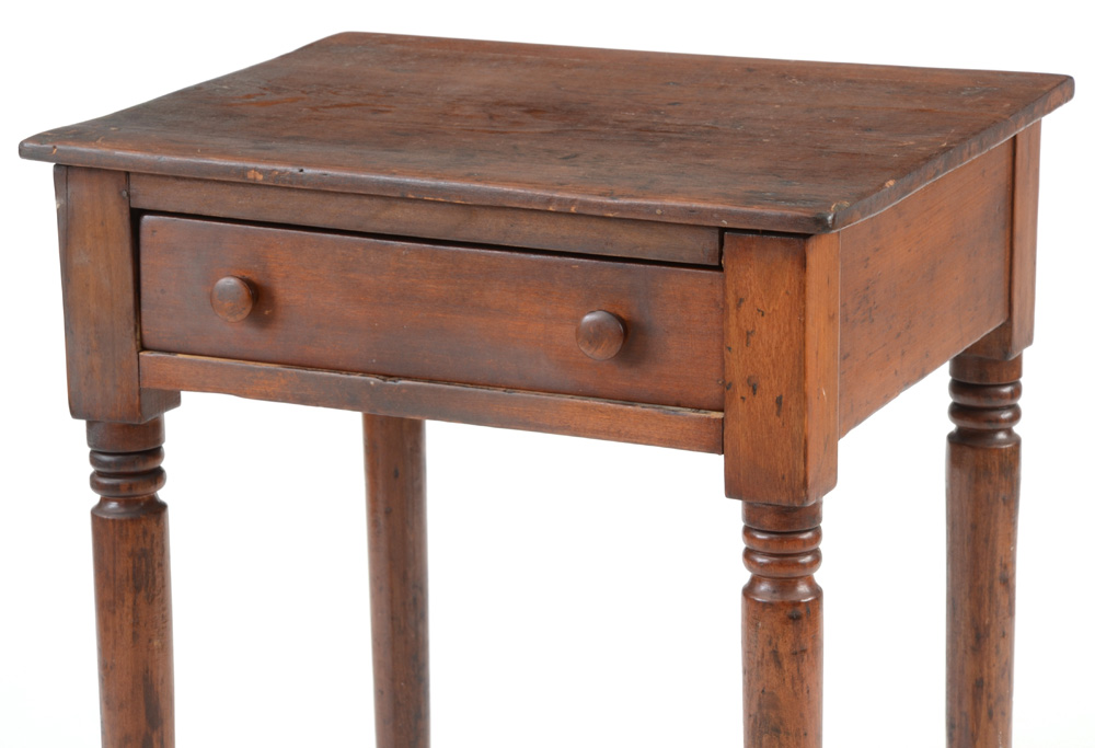 Antique Poplar One Drawer Stand