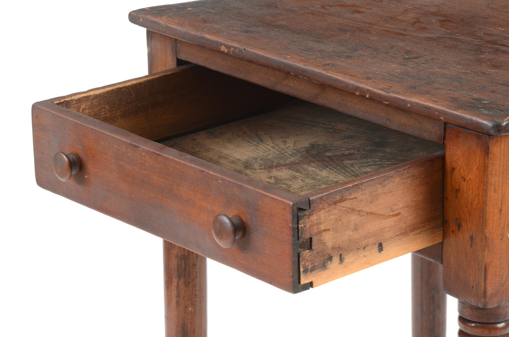 Antique Poplar One Drawer Stand