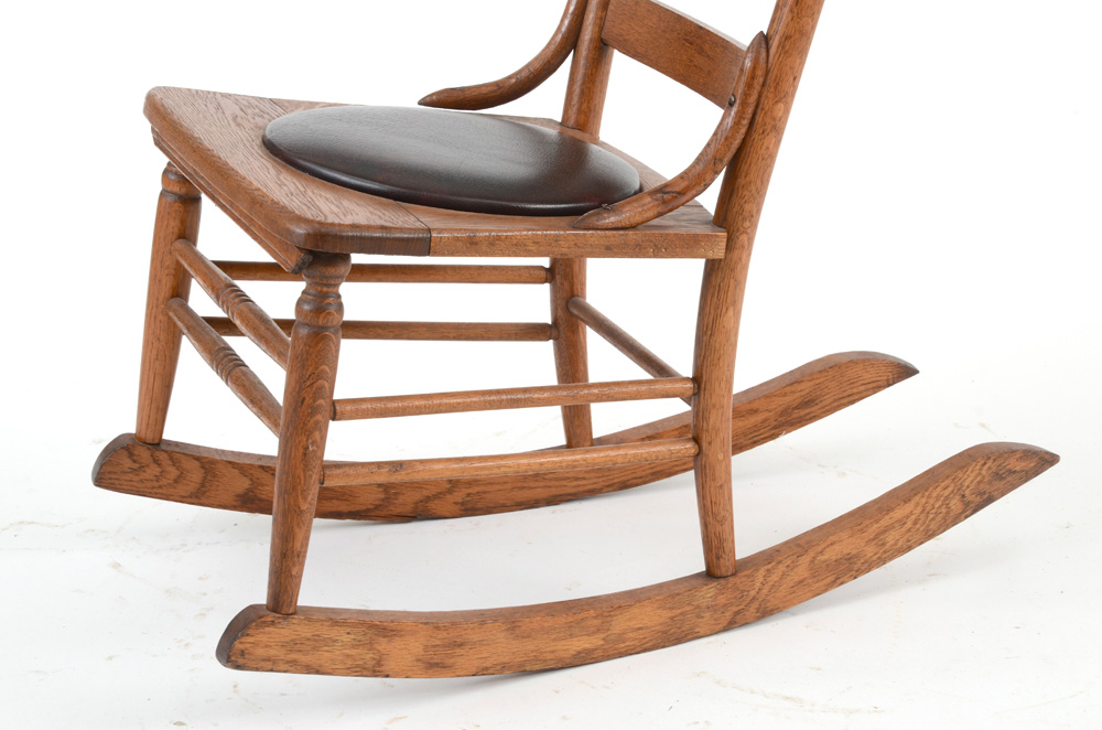 Pressed Carved Oak Rocking Chair