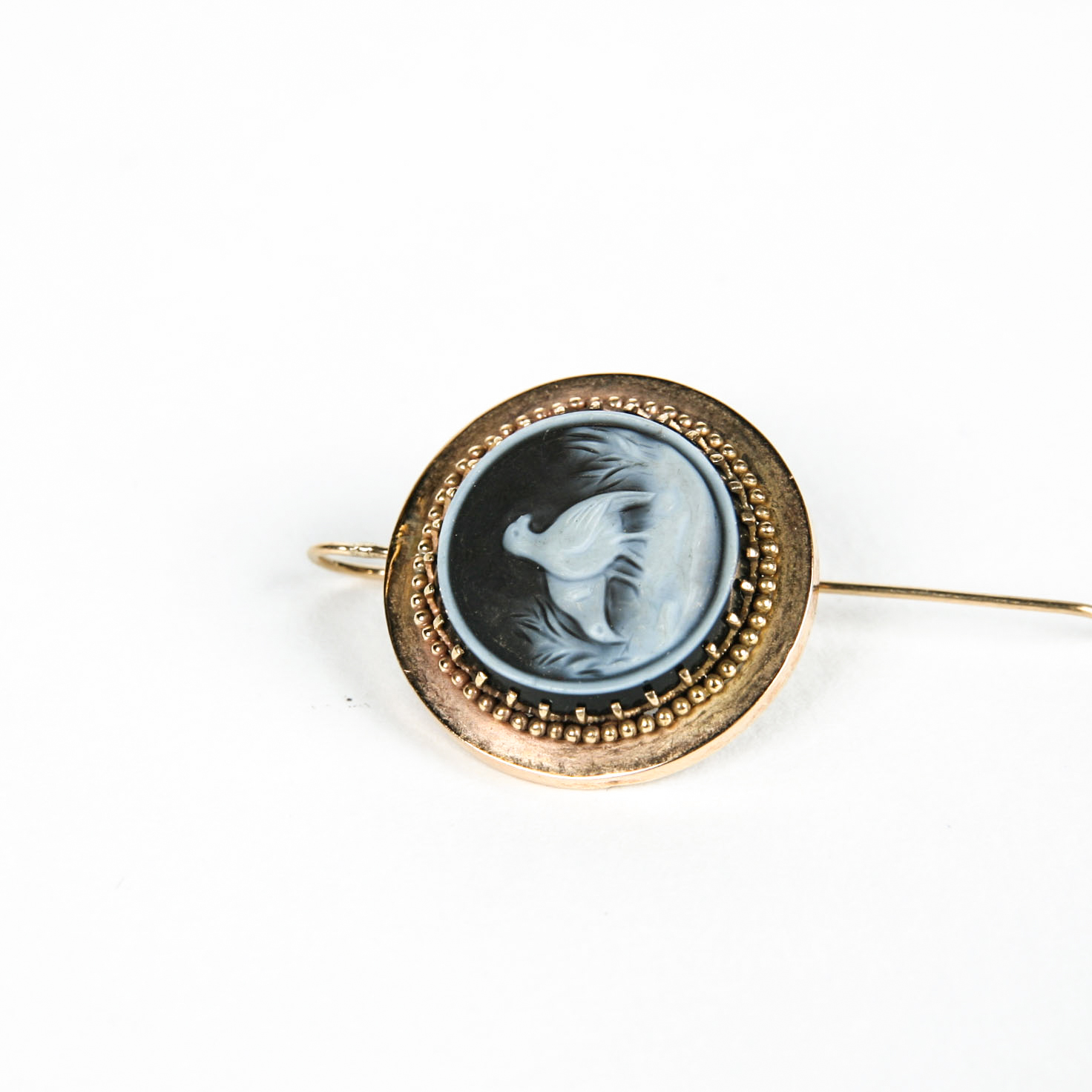 Victorian 18K Yellow Gold Black Onyx Earrings