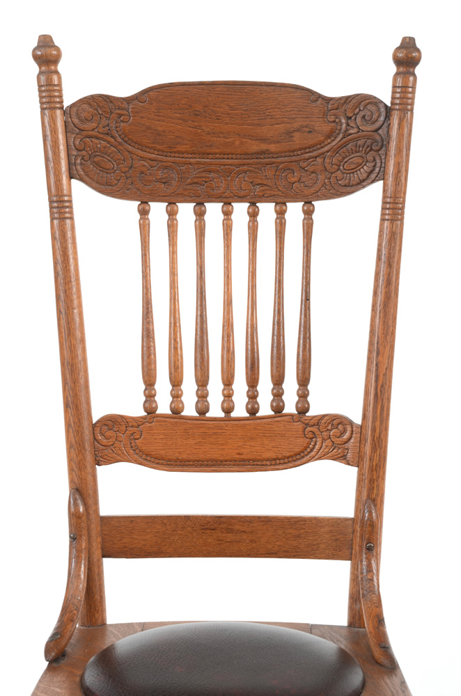 Pressed Carved Oak Rocking Chair