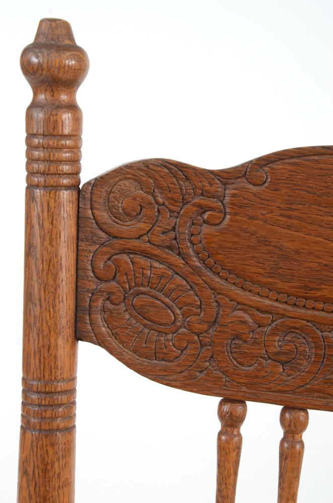 Pressed Carved Oak Rocking Chair