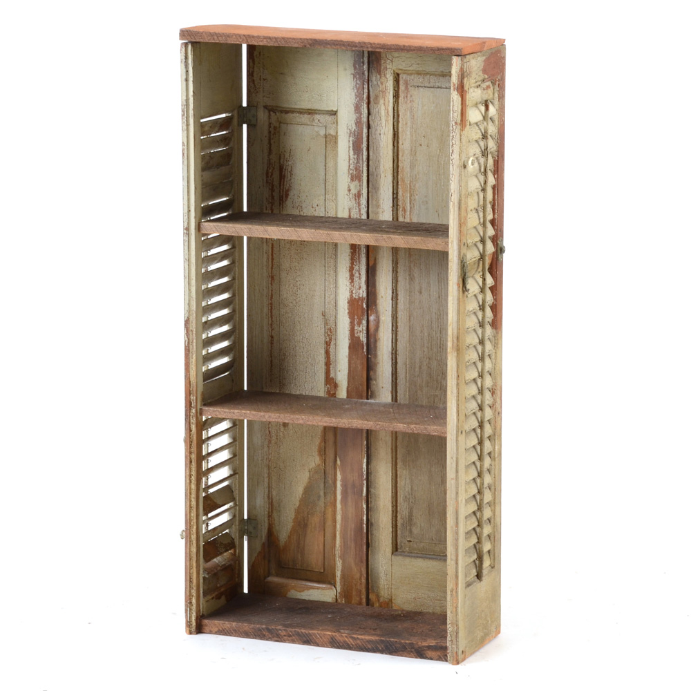Primitive Repurposed Oak and Shutter Shelf