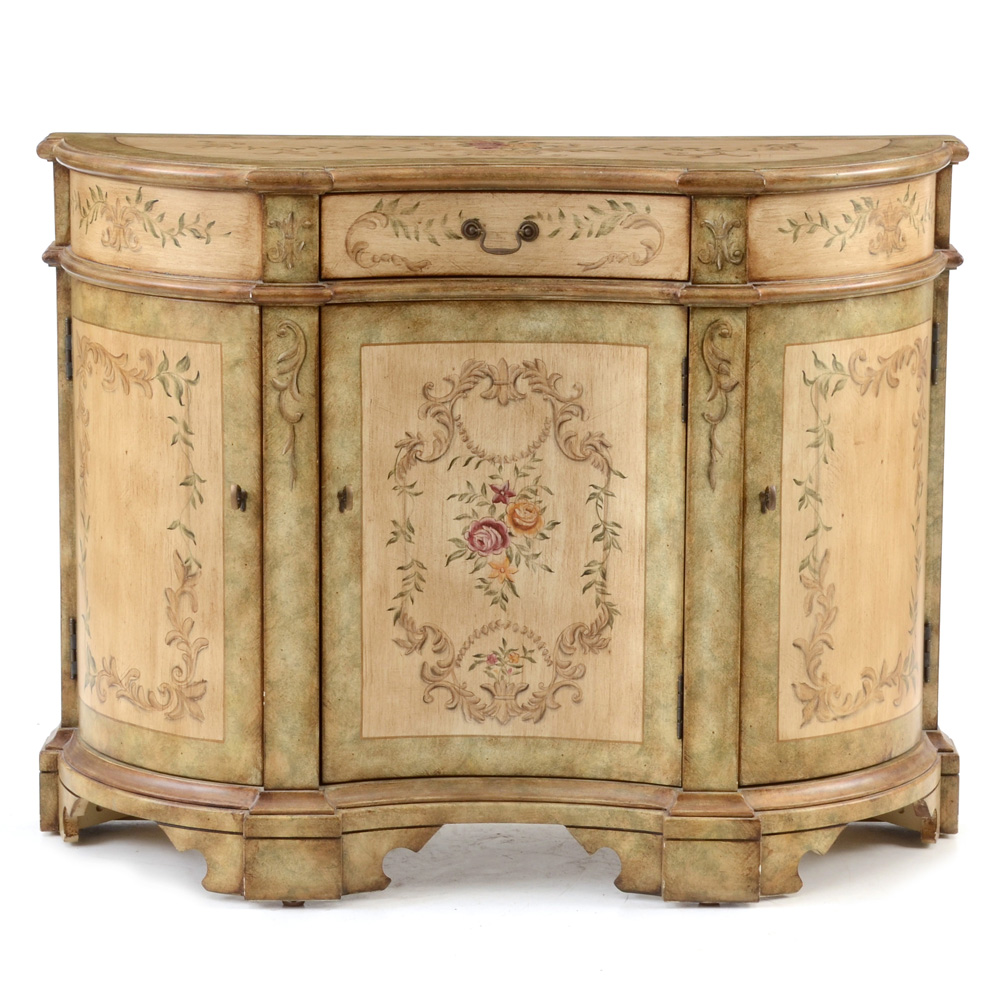 Italian Style Painted Console Cabinet