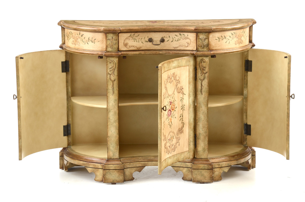 Italian Style Painted Console Cabinet