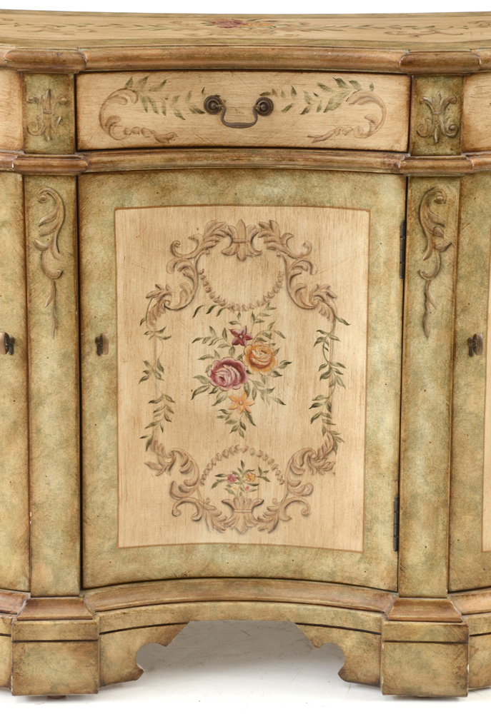 Italian Style Painted Console Cabinet