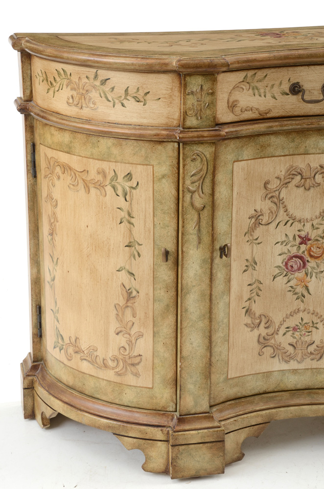 Italian Style Painted Console Cabinet