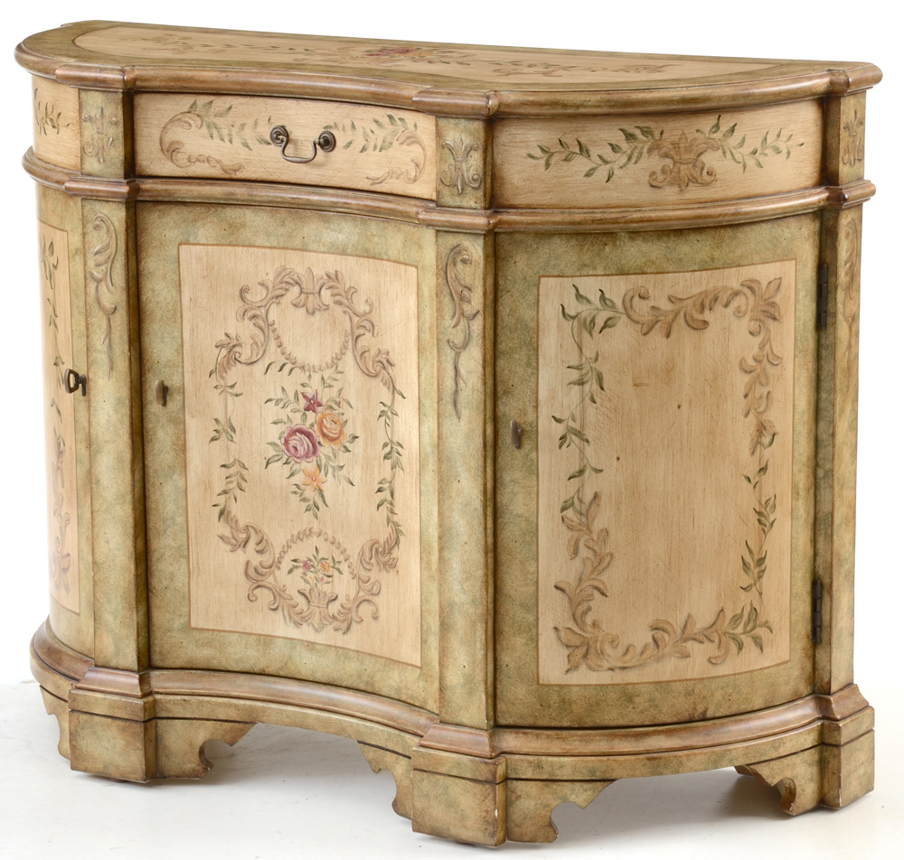Italian Style Painted Console Cabinet
