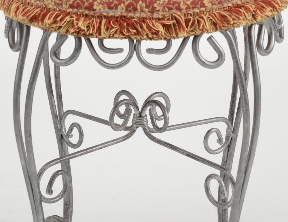 Scrolled Wire Vanity Stool