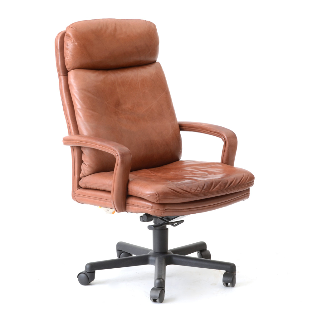 Leather-Upholstered Office Chair