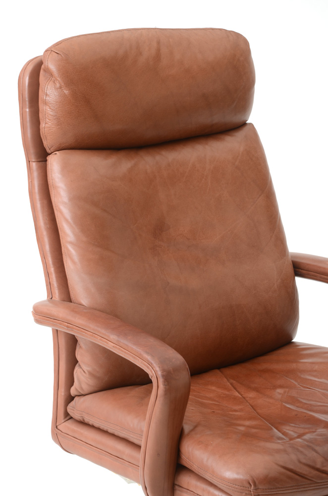 Leather-Upholstered Office Chair