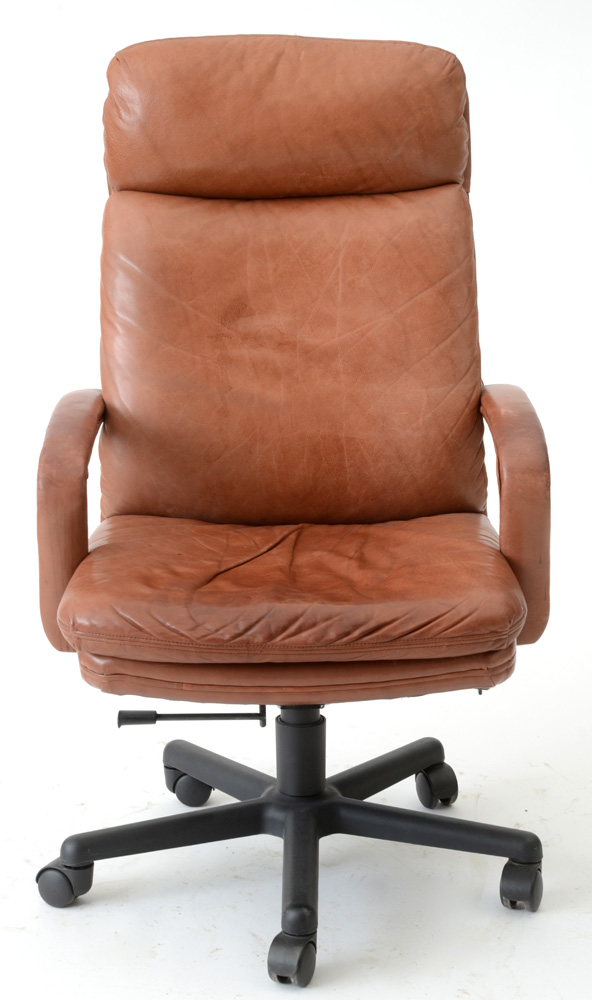 Leather-Upholstered Office Chair