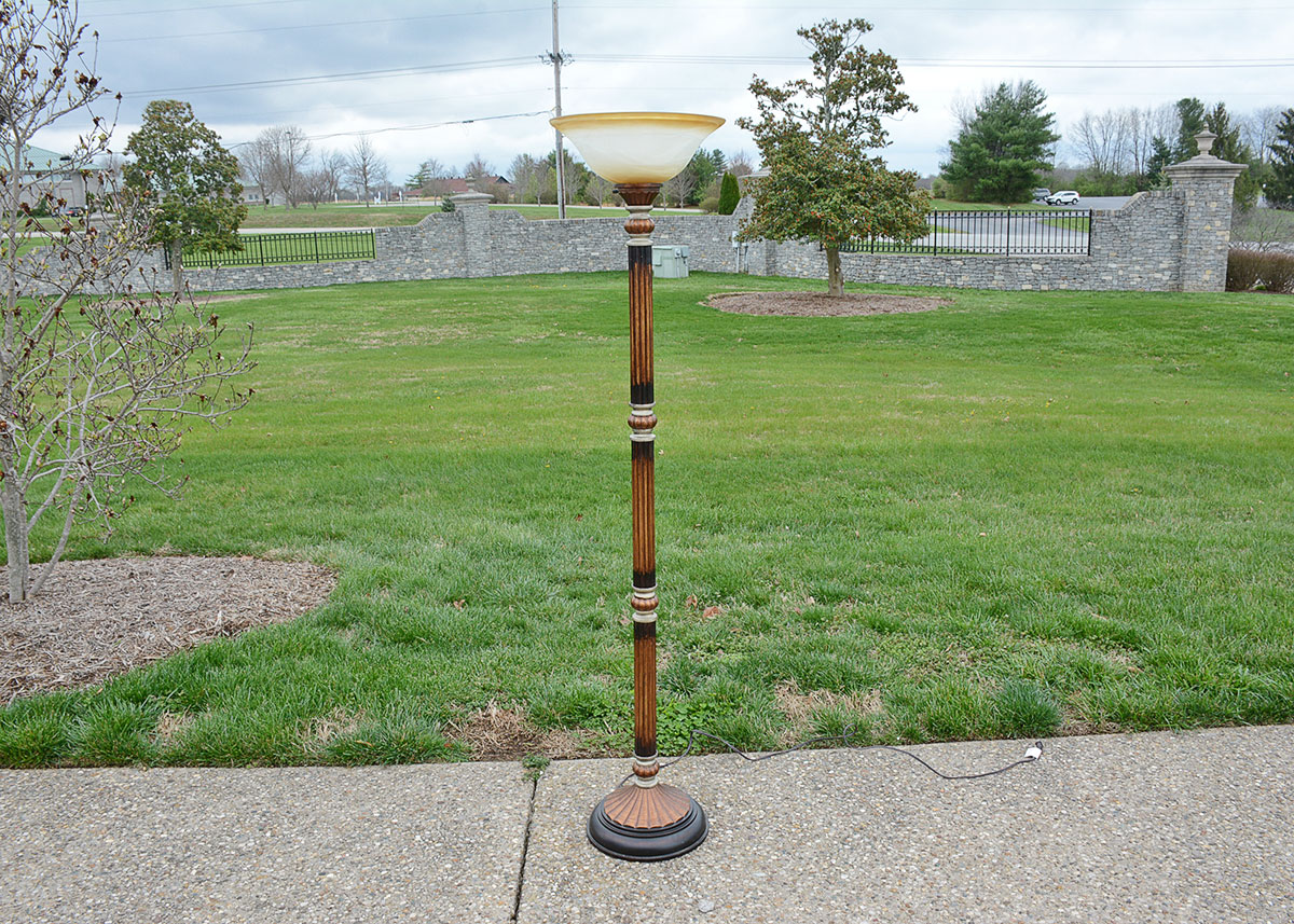 Grecian Style Torchiere Floor Lamp